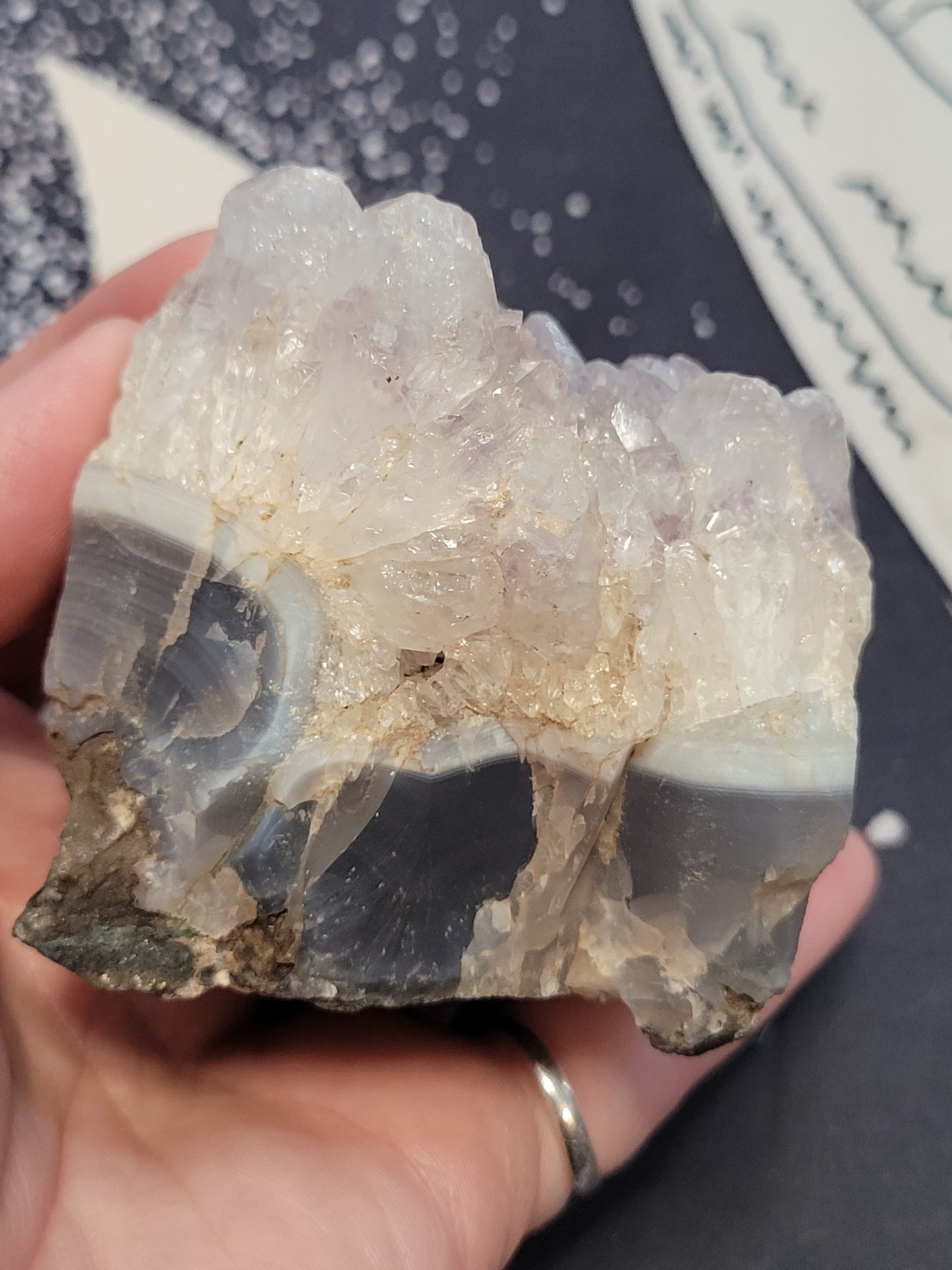 Amethyst, Blue Agate, Calcite Specimen