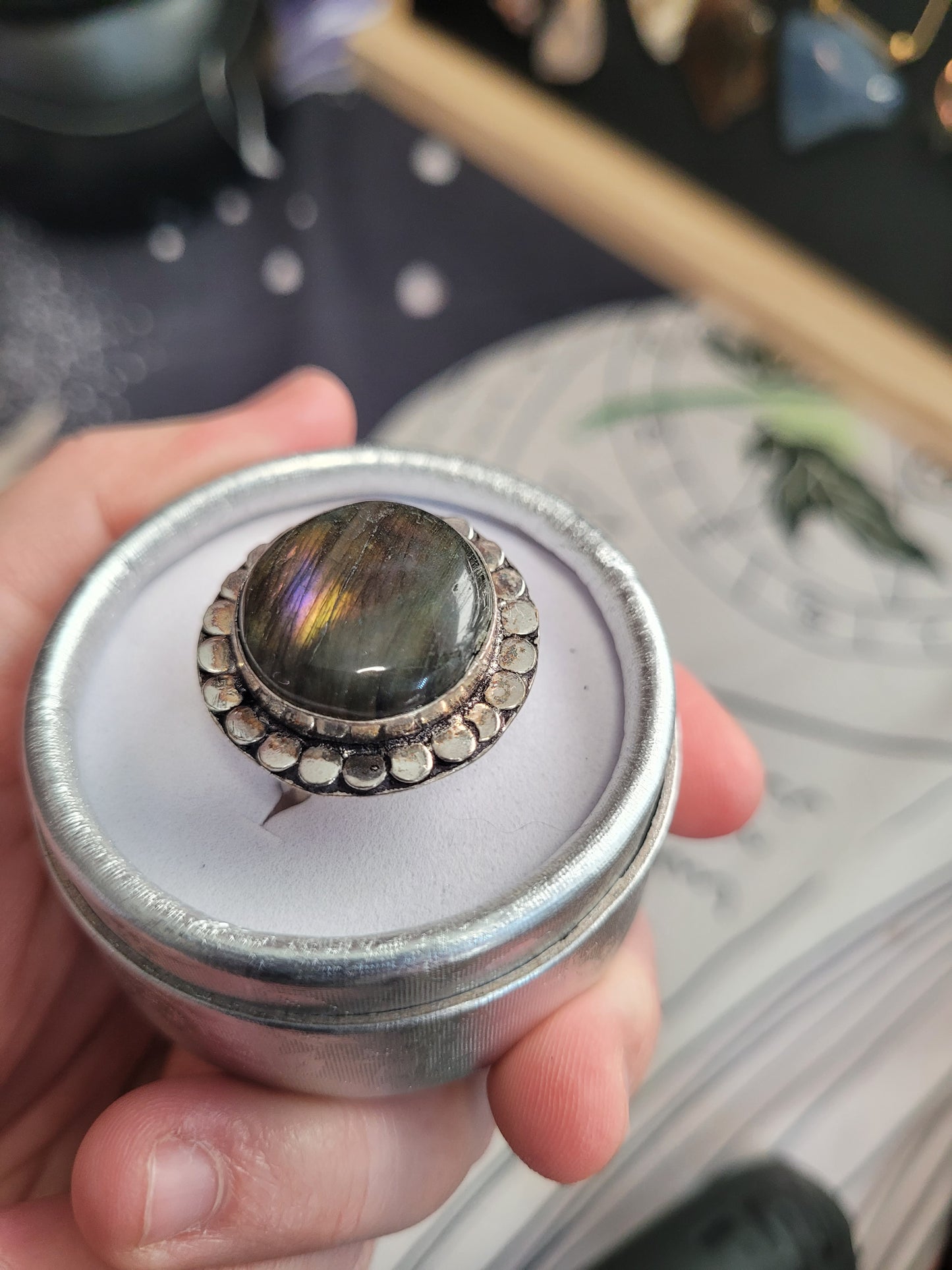 Labradorite Flower Ring - LG