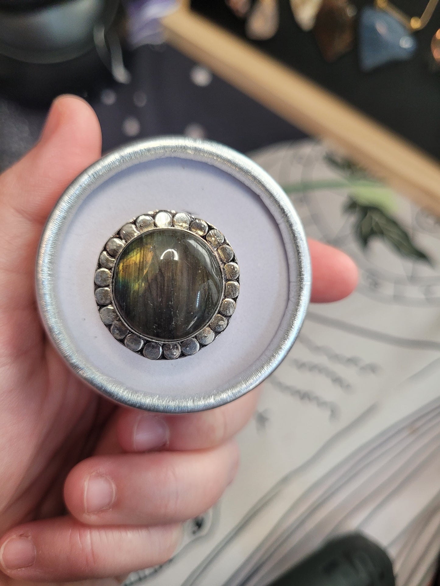 Labradorite Flower Ring - LG