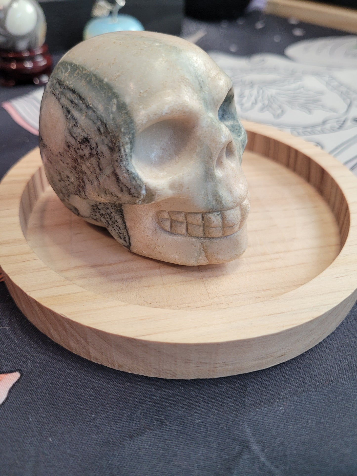 Pink Zebra Jasper Skull - Misfit