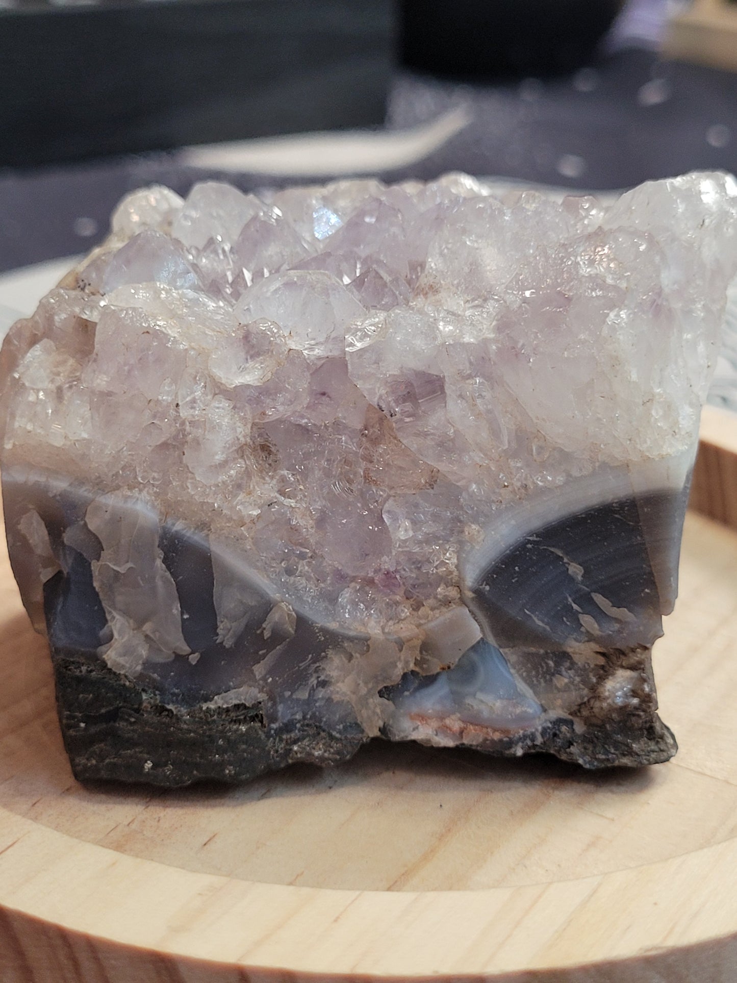 Amethyst, Blue Agate, Calcite Specimen