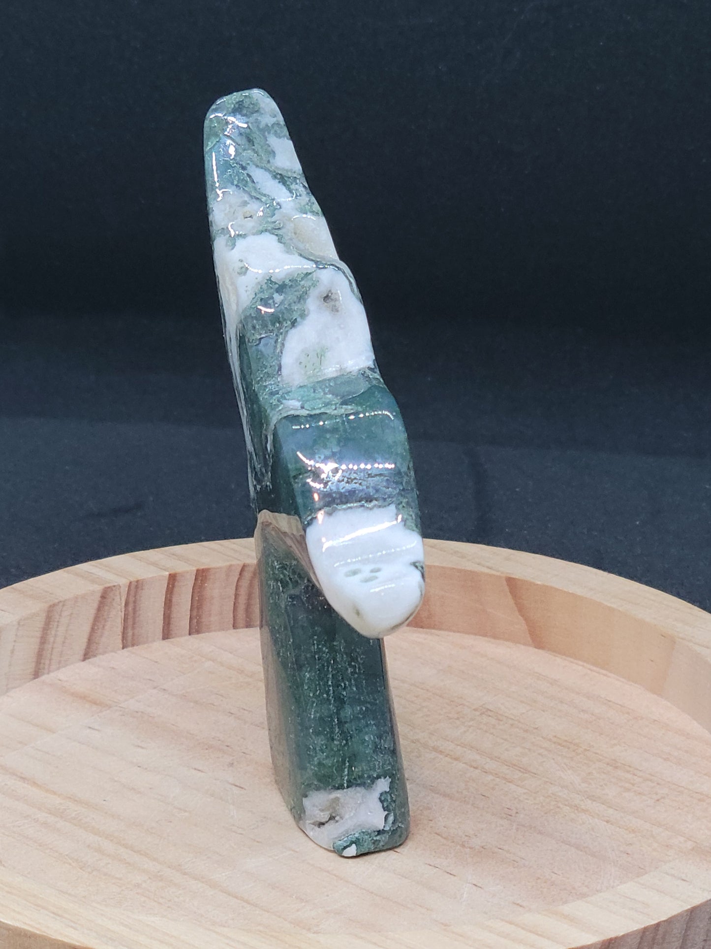 Moss Agate Whale Tail