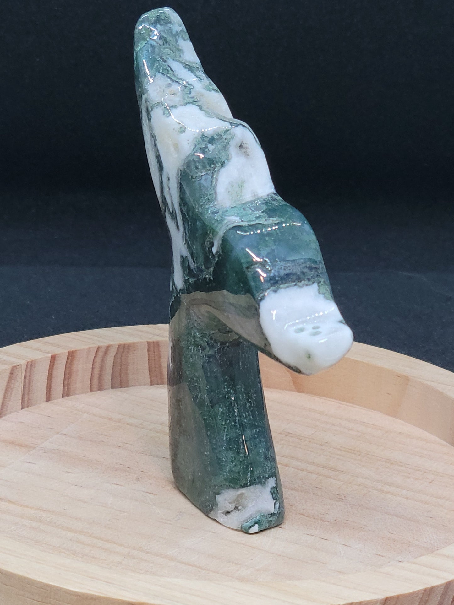 Moss Agate Whale Tail