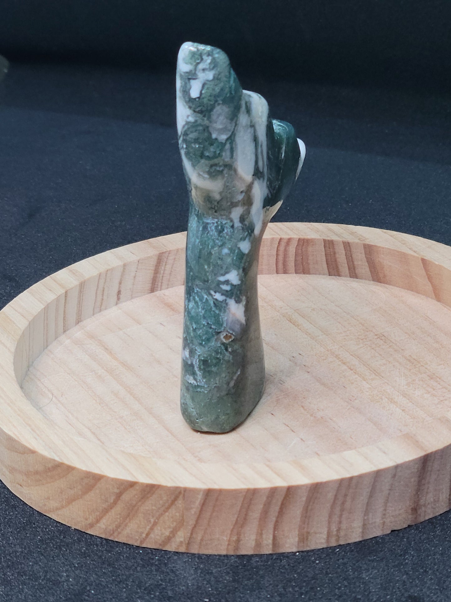 Moss Agate Whale Tail