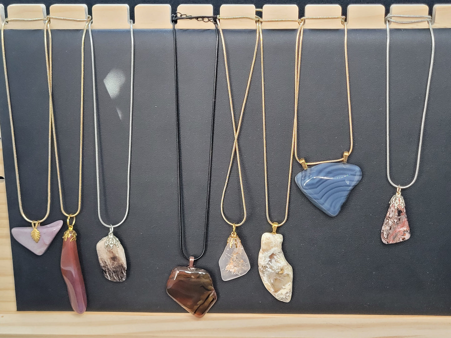 Hand Cut & Polished Crystal Pendant Necklaces - Handmade by Jahnee!