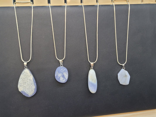 Blue Lace Agate Pendant Necklace