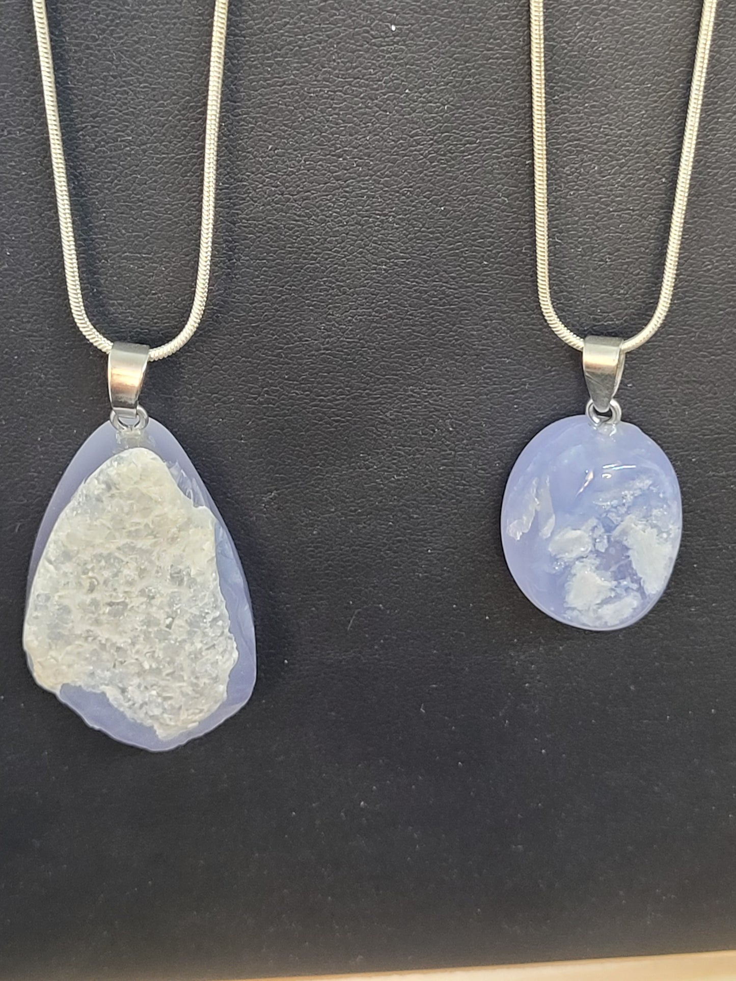 Blue Lace Agate Pendant Necklace