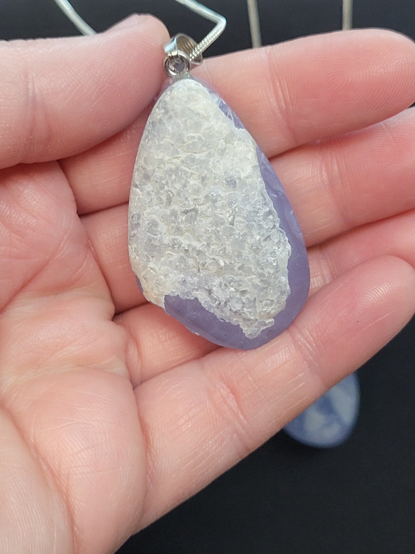 Blue Lace Agate Pendant Necklace