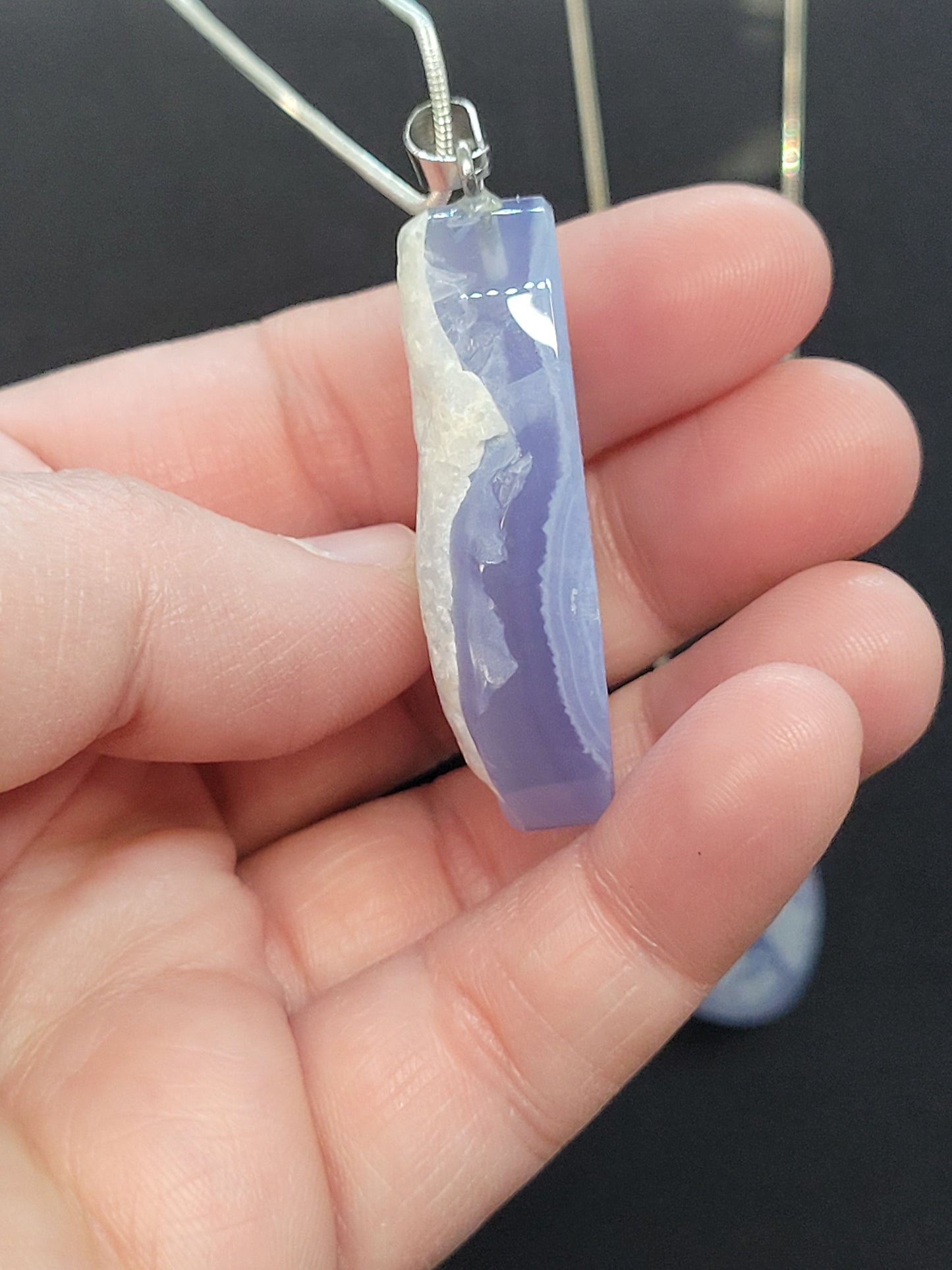 Blue Lace Agate Pendant Necklace