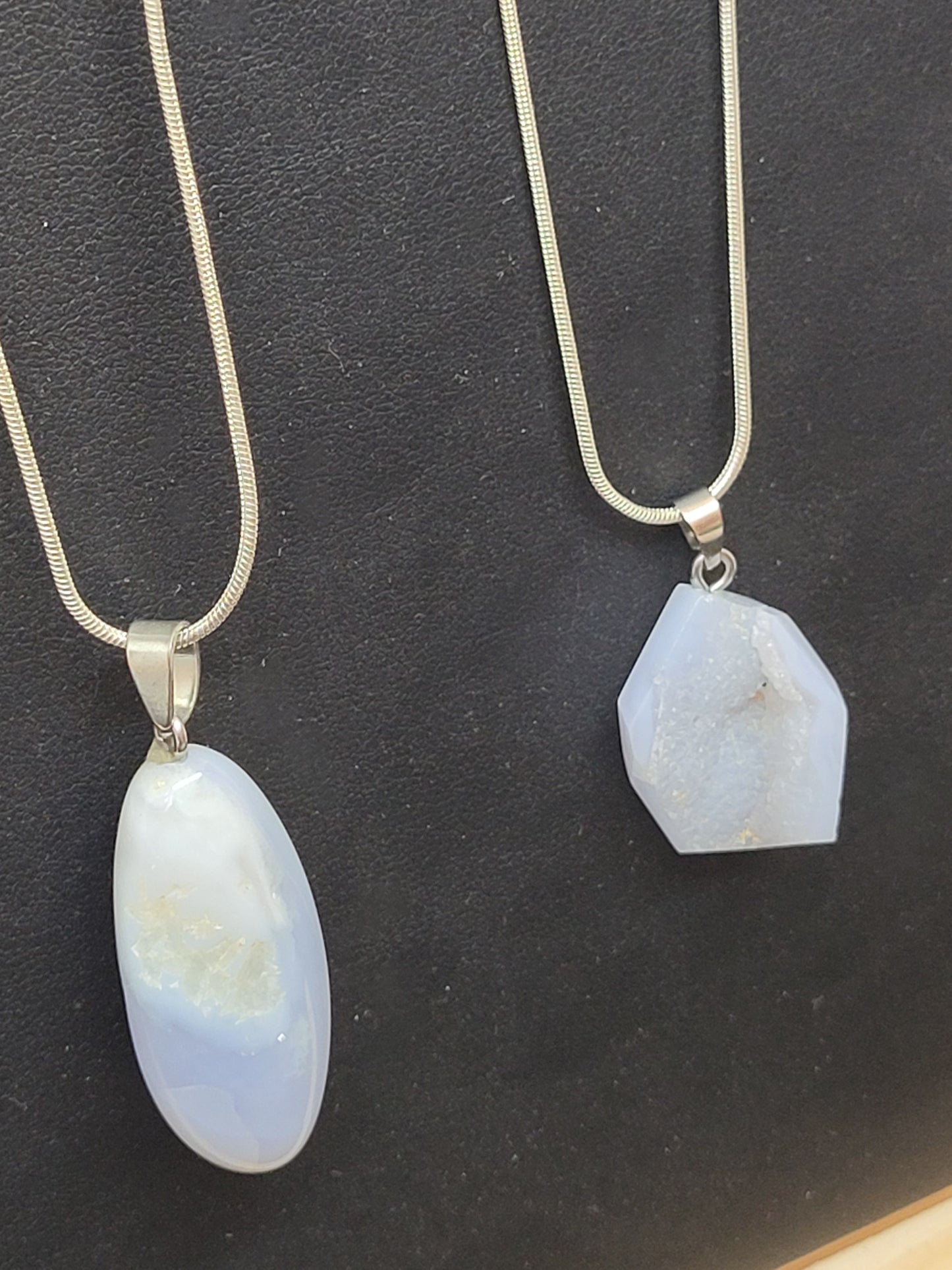 Blue Lace Agate Pendant Necklace