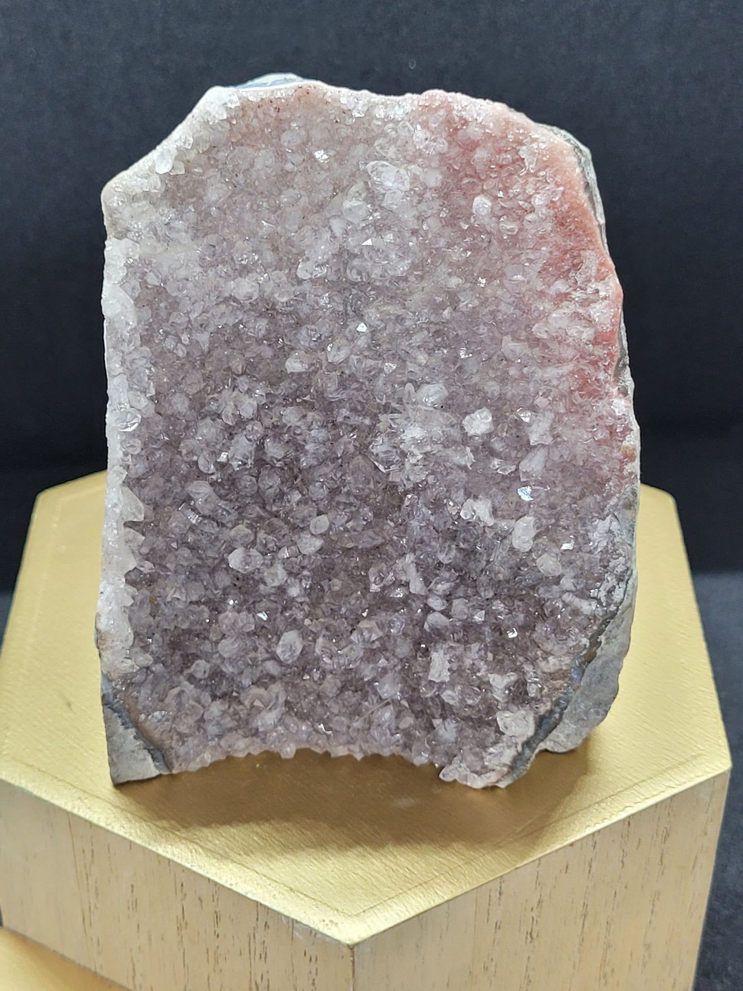 Red/ Gray Amethyst cutbase geode