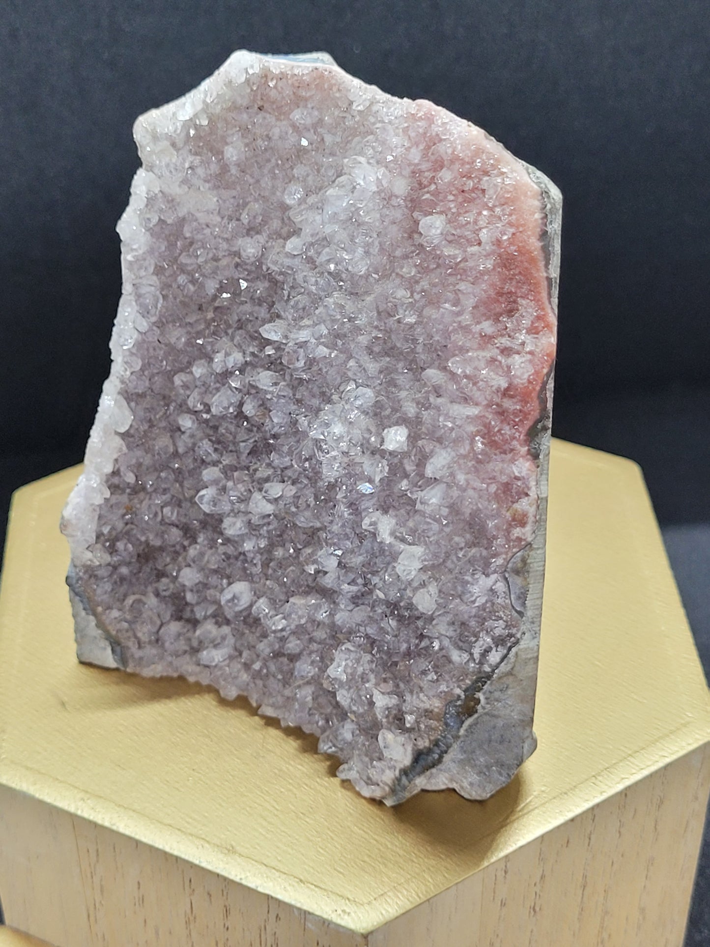 Red/ Gray Amethyst cutbase geode