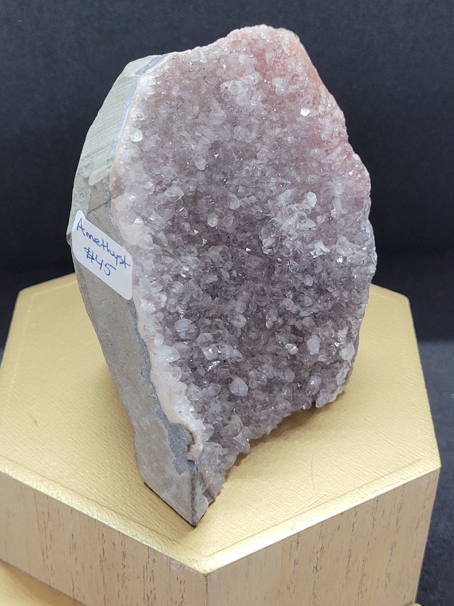Red/ Gray Amethyst cutbase geode