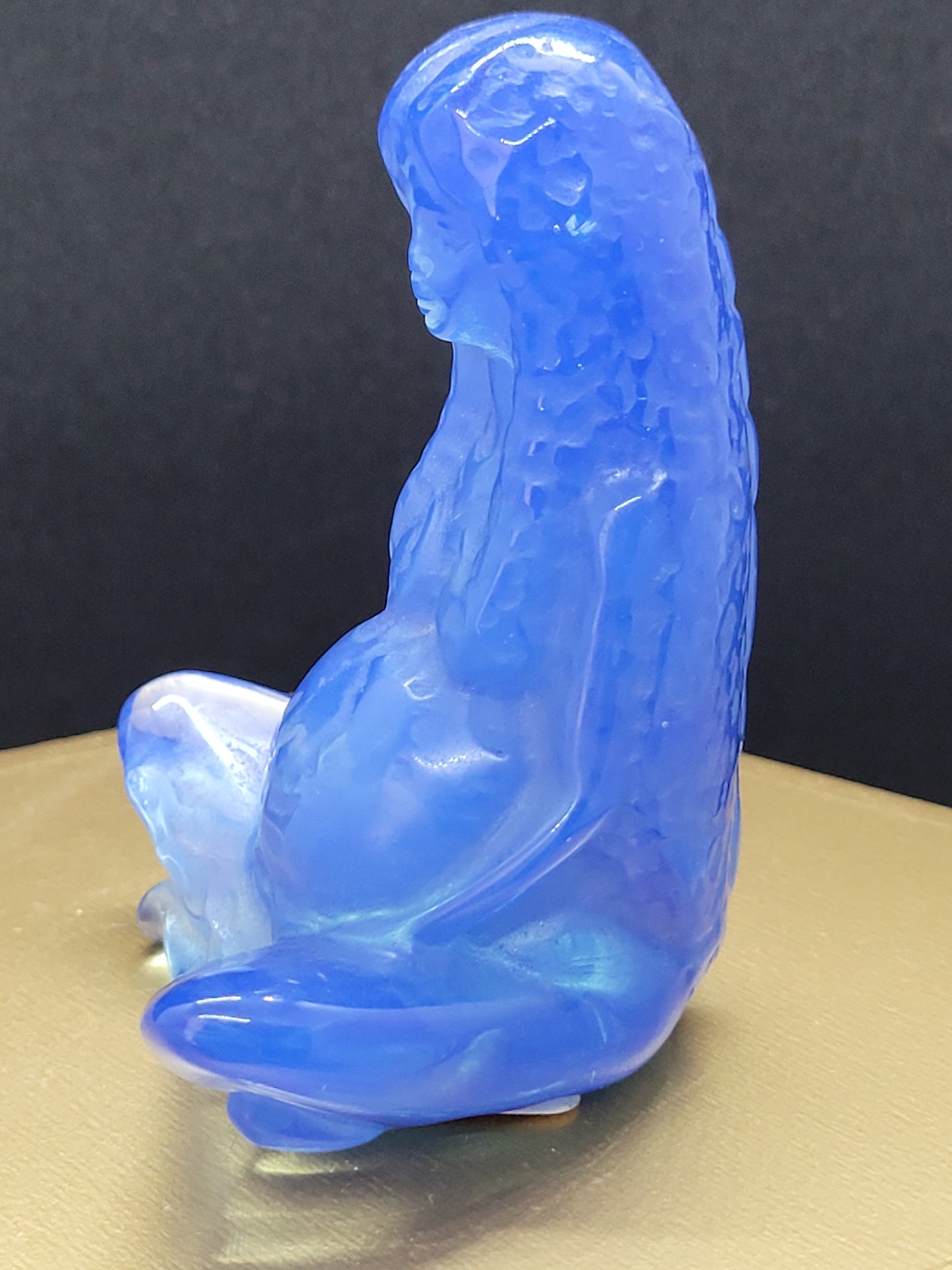 Blue Opalite Mother Earth carving