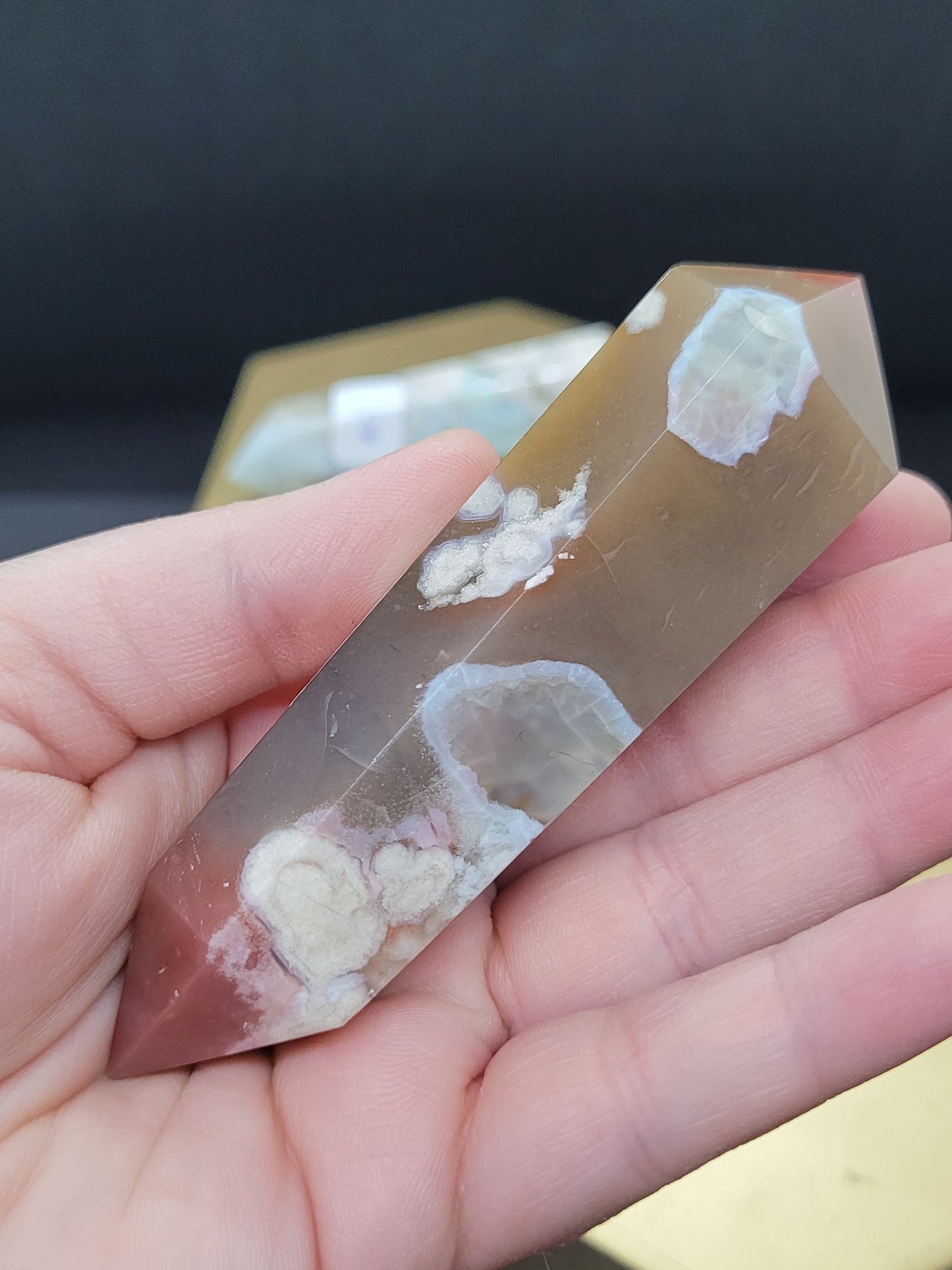 Cherry/Blue Flower Agate DTs