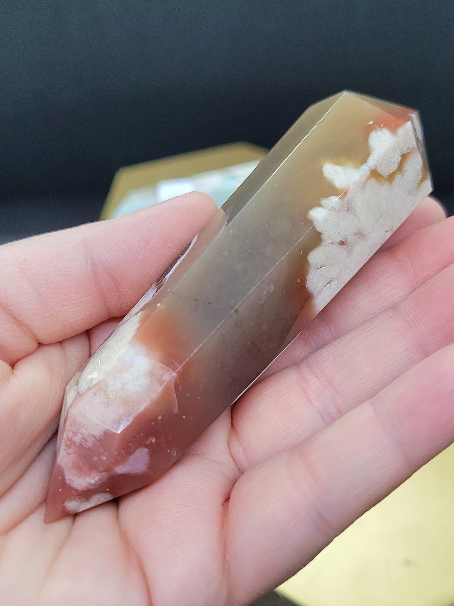 Cherry/Blue Flower Agate DTs