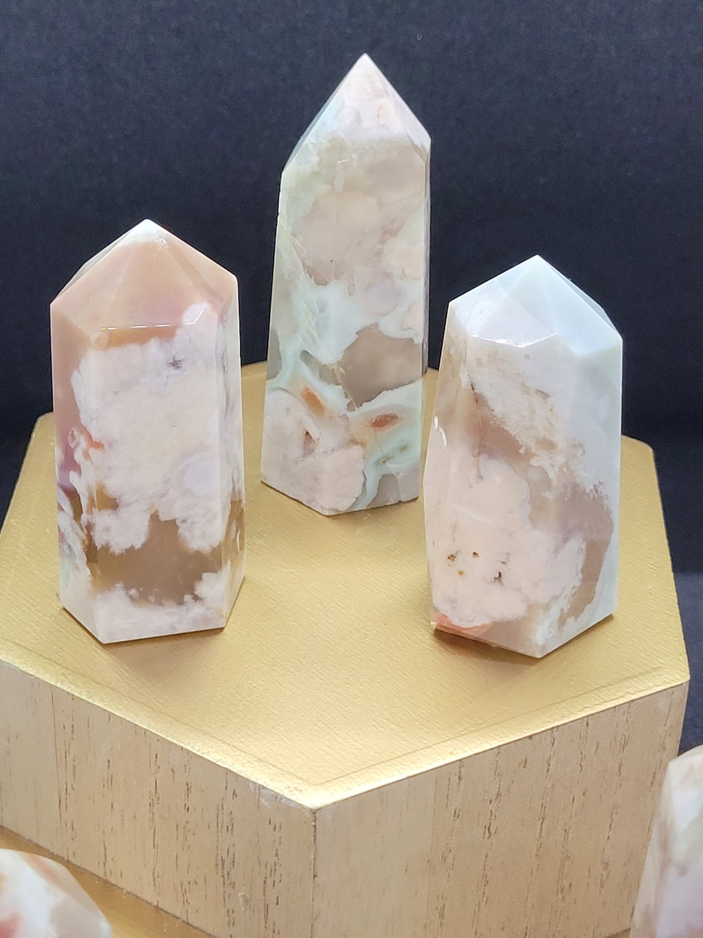 Small Blue Flower Agate towers