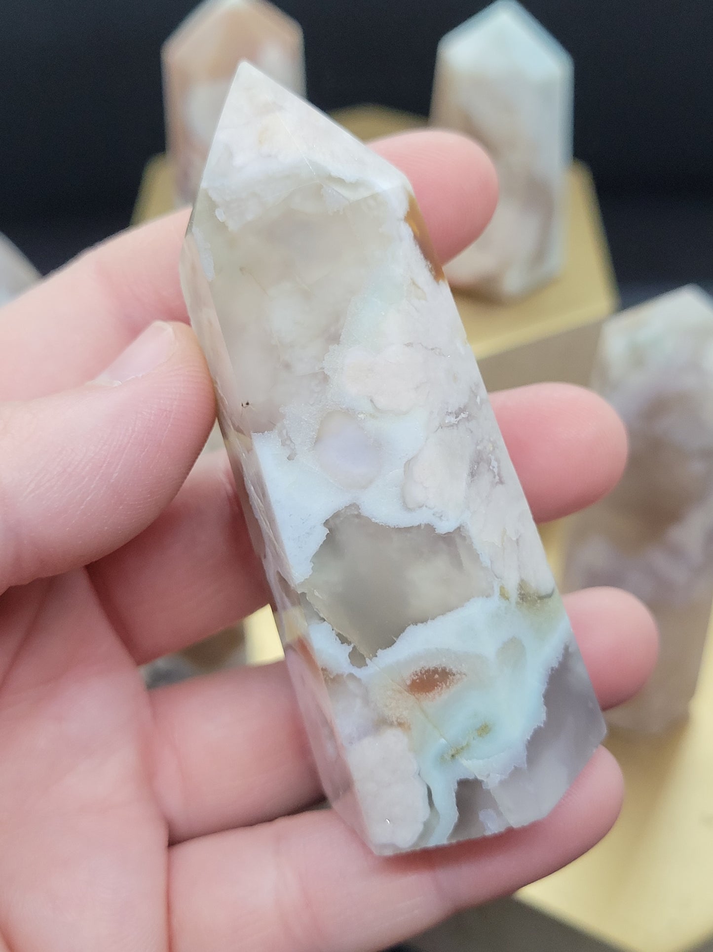 Small Blue Flower Agate towers