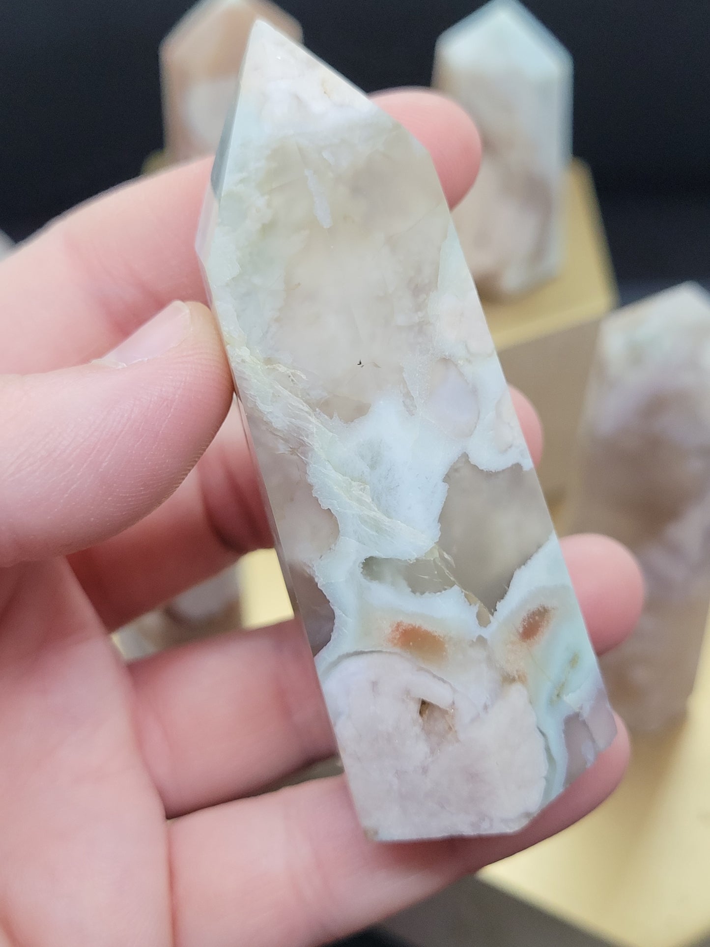 Small Blue Flower Agate towers