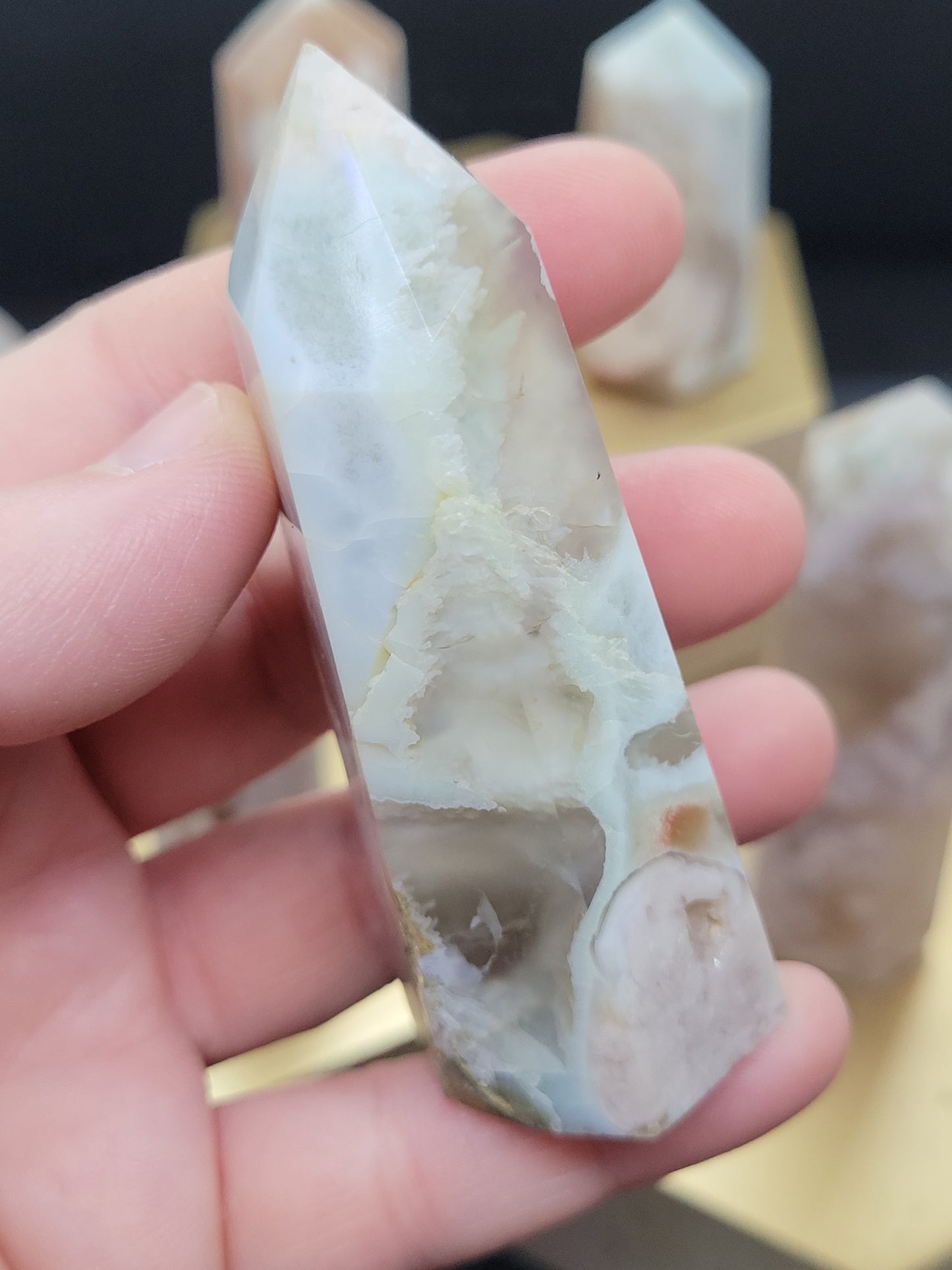 Small Blue Flower Agate towers