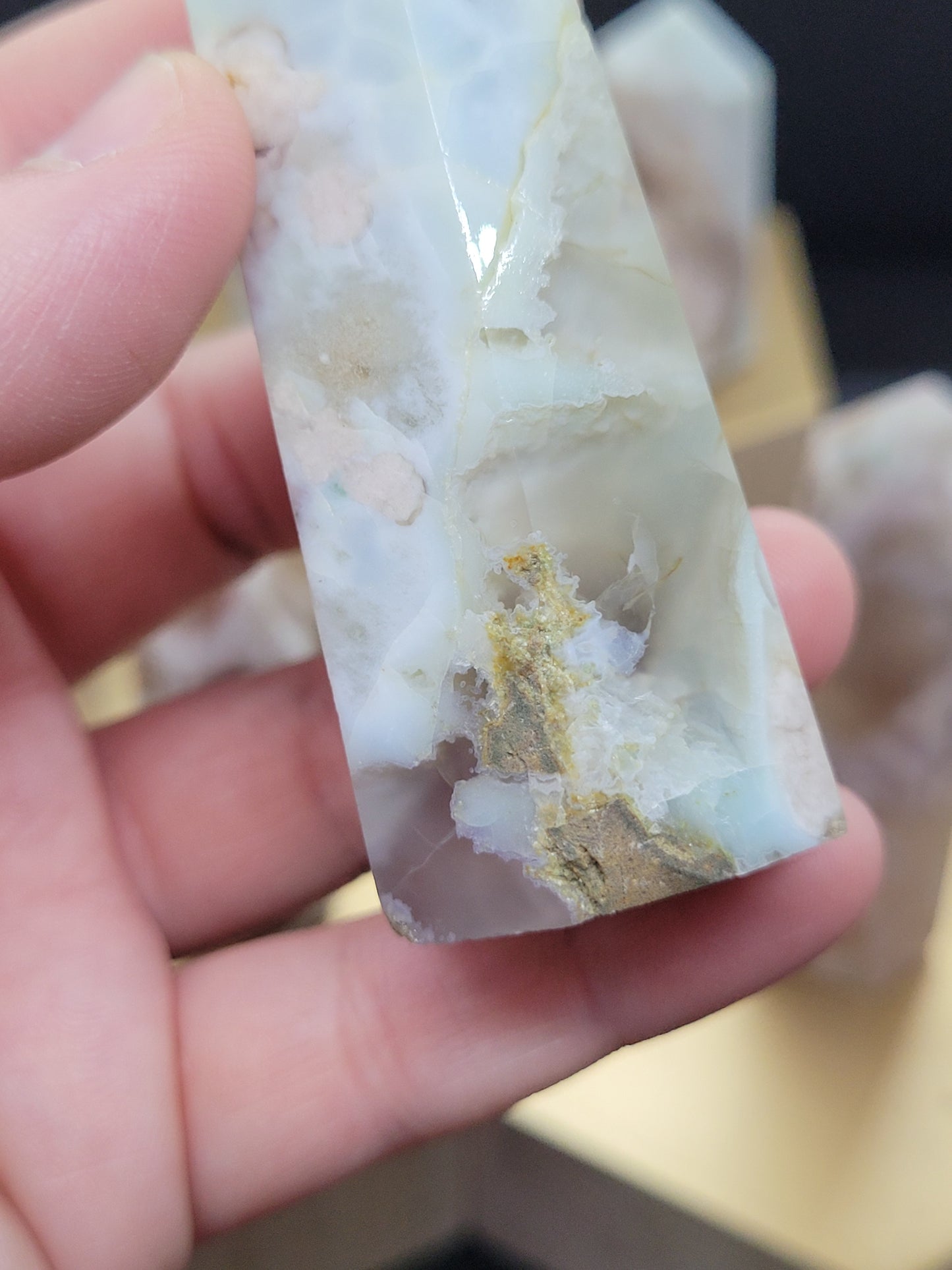 Small Blue Flower Agate towers