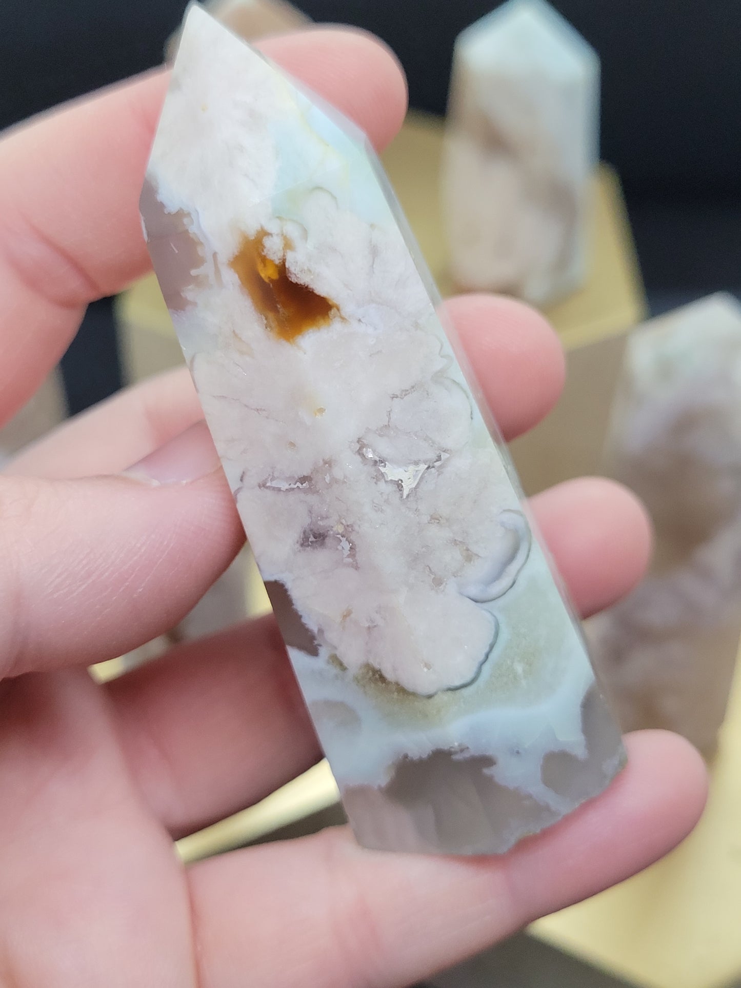 Small Blue Flower Agate towers