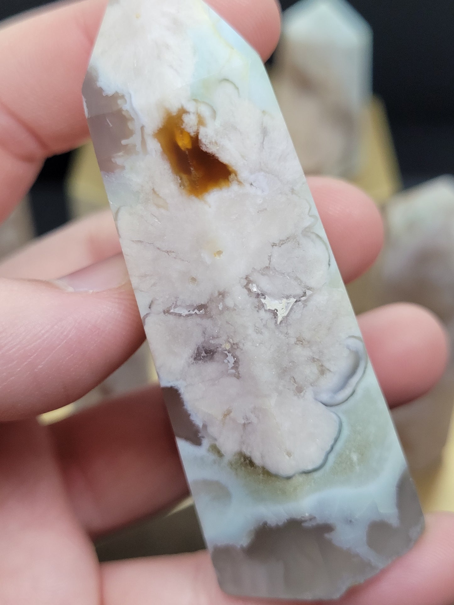 Small Blue Flower Agate towers