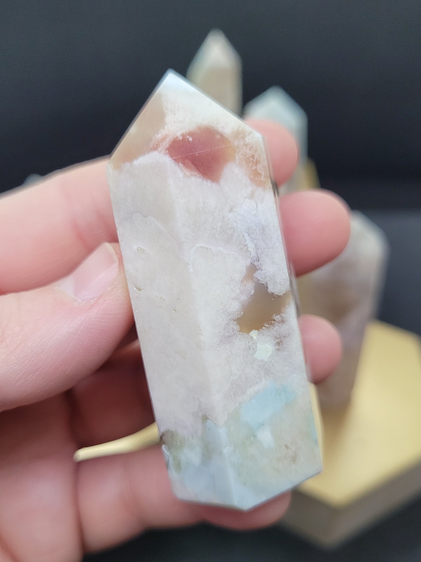 Small Blue Flower Agate towers