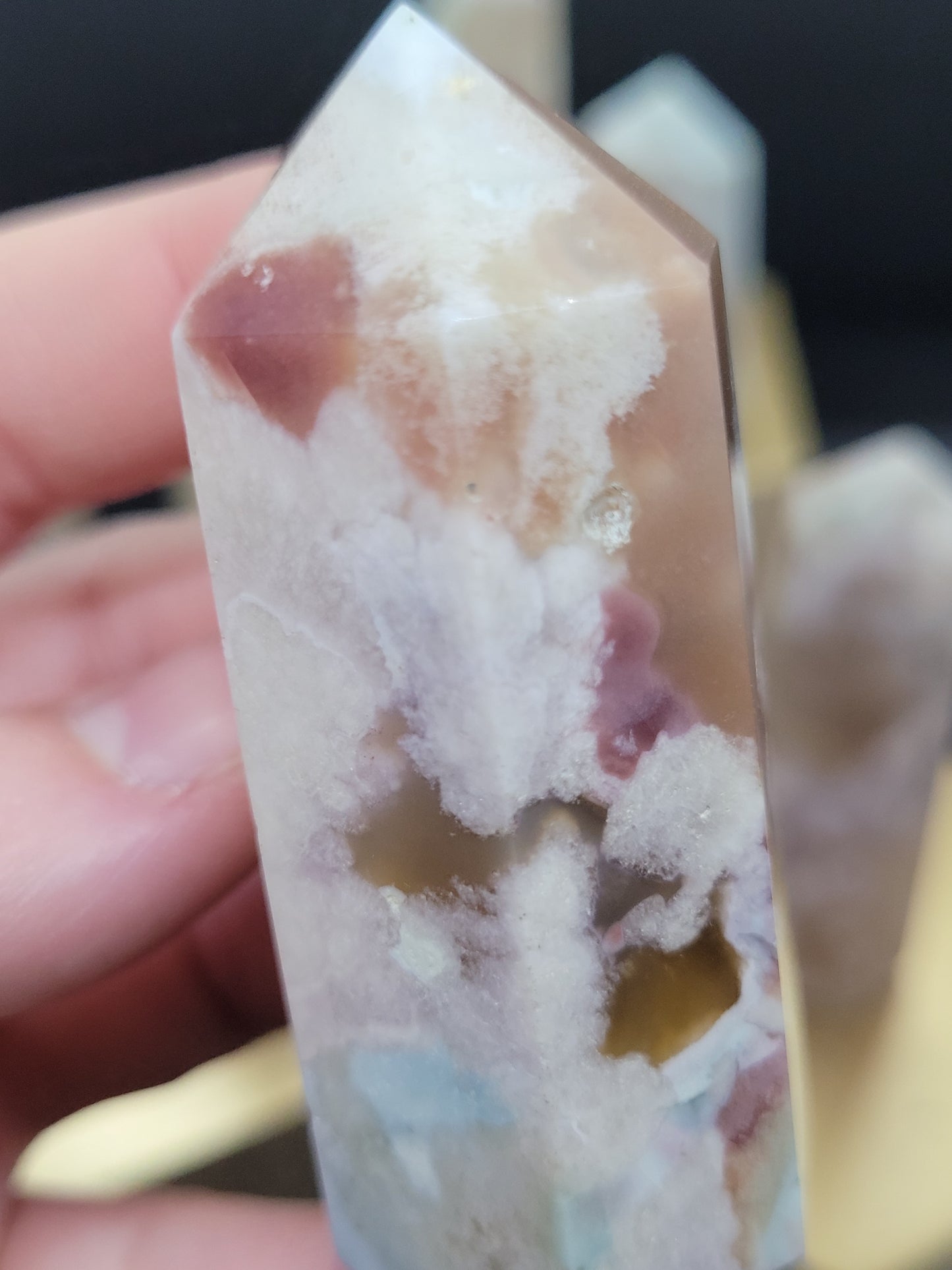 Small Blue Flower Agate towers