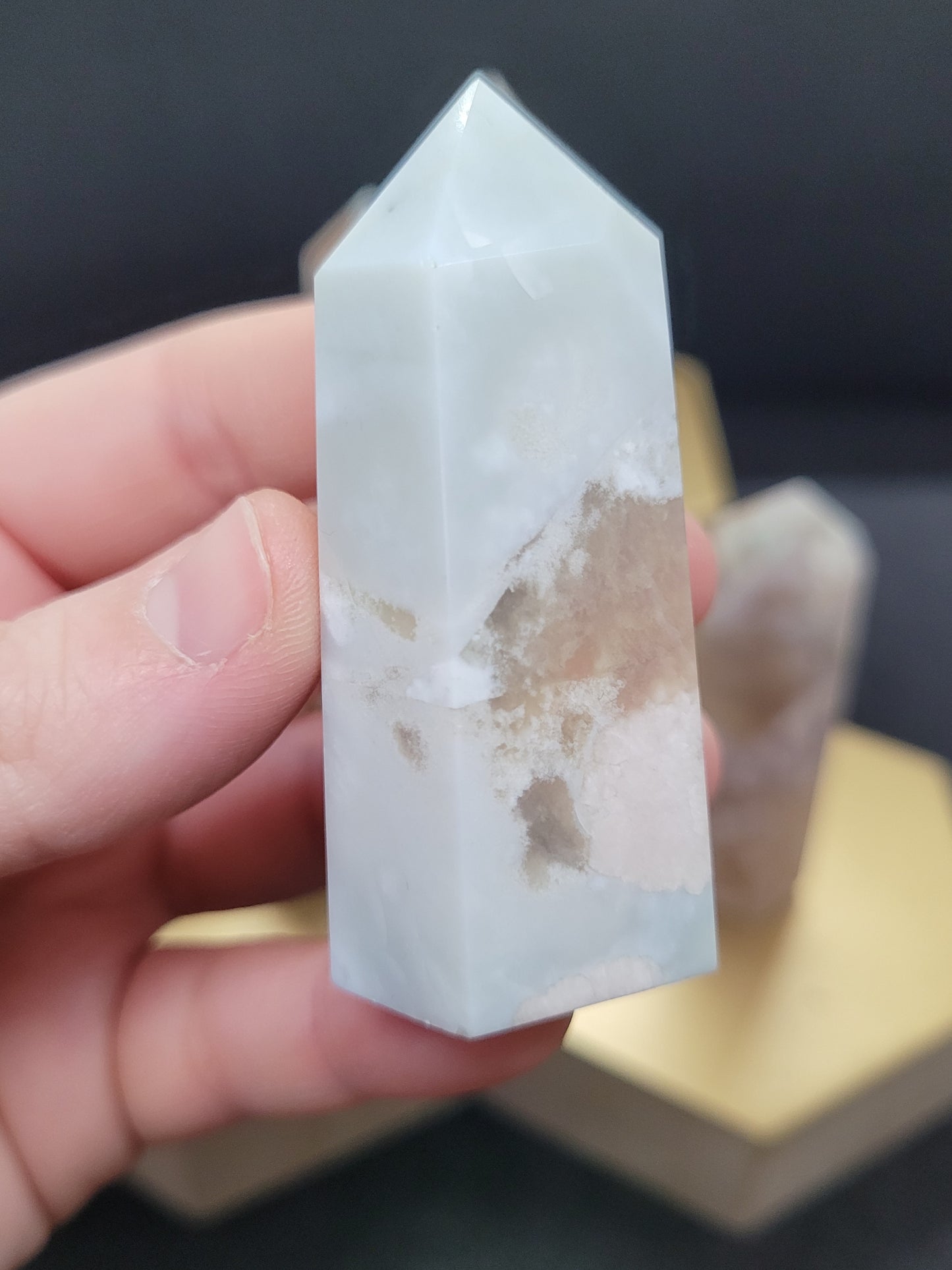 Small Blue Flower Agate towers