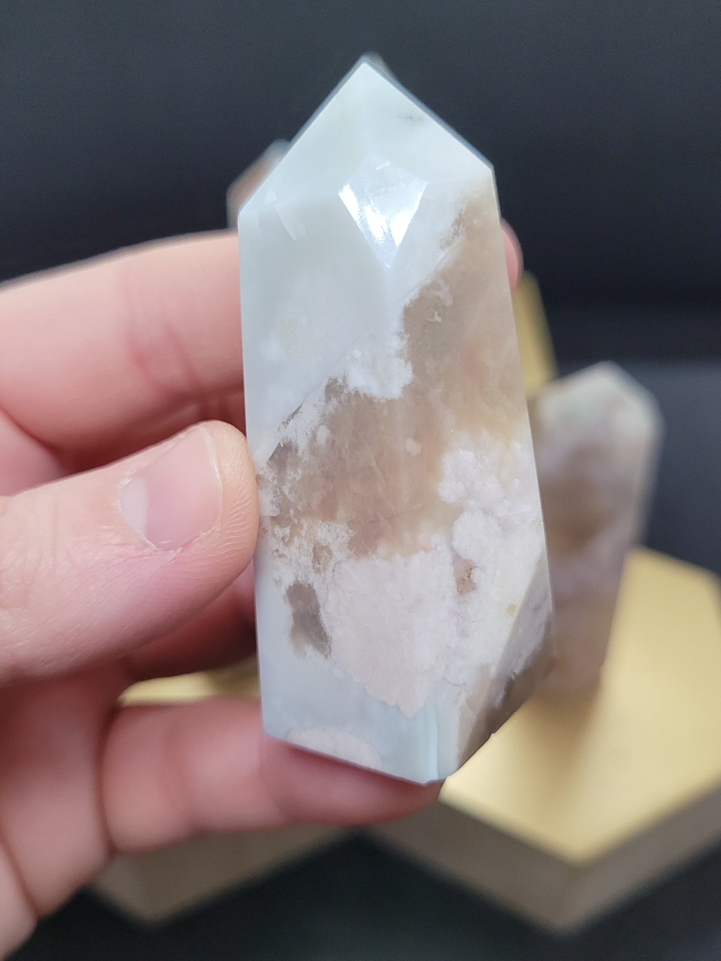 Small Blue Flower Agate towers