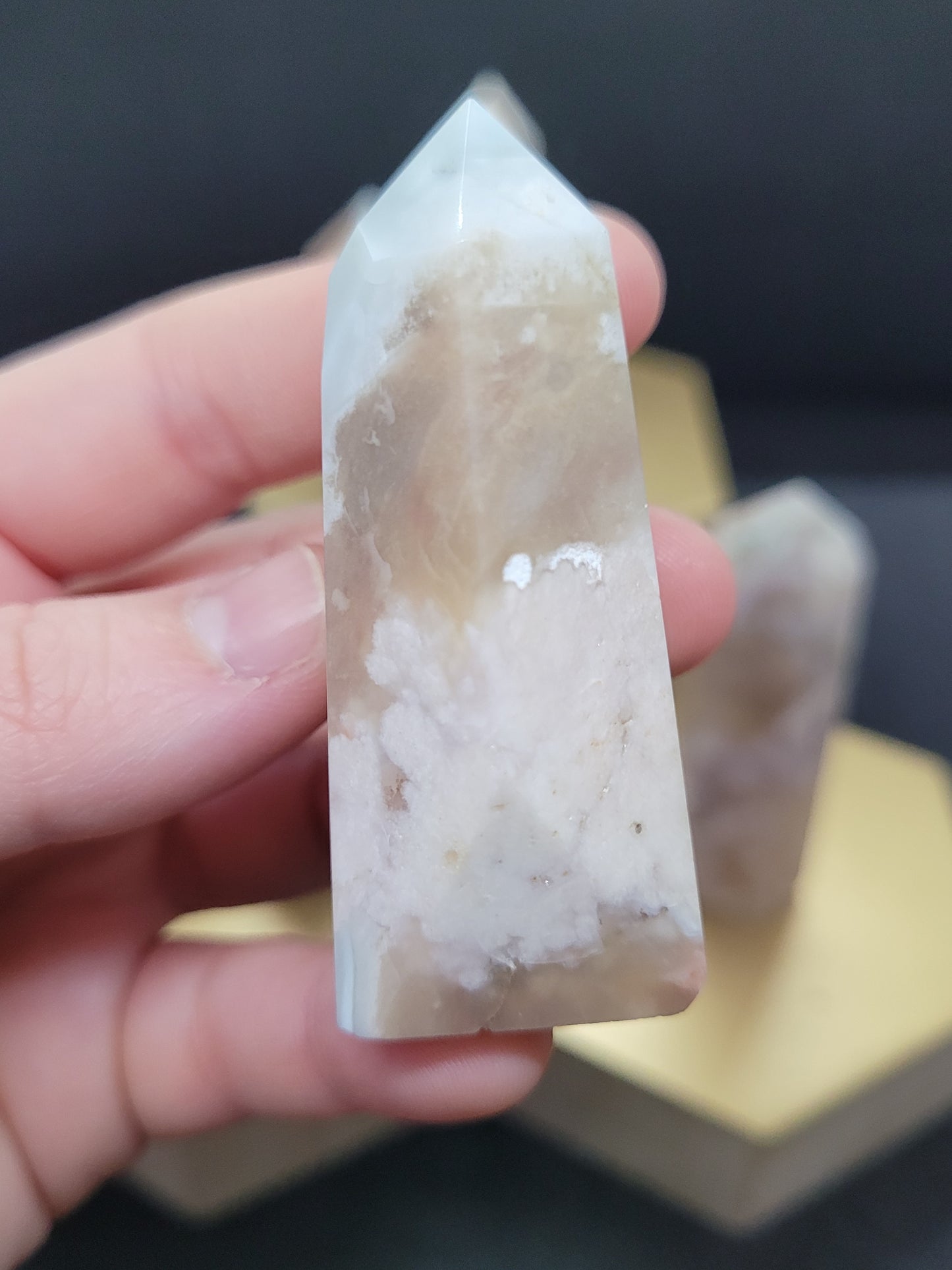 Small Blue Flower Agate towers