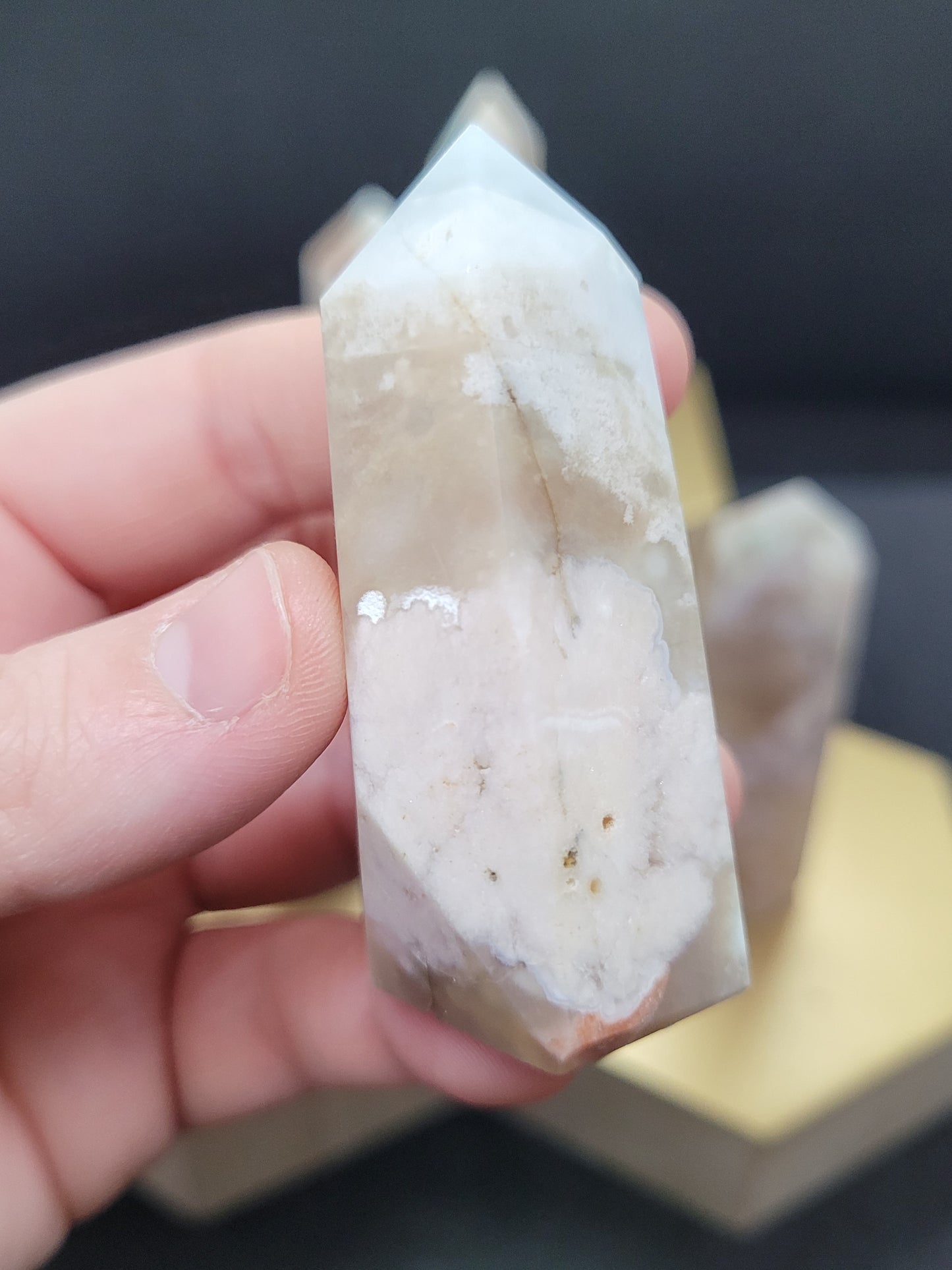 Small Blue Flower Agate towers