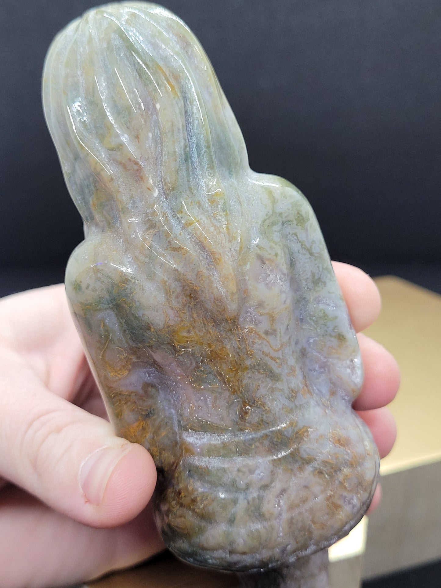 Large Ocean Jasper Mermaid carving