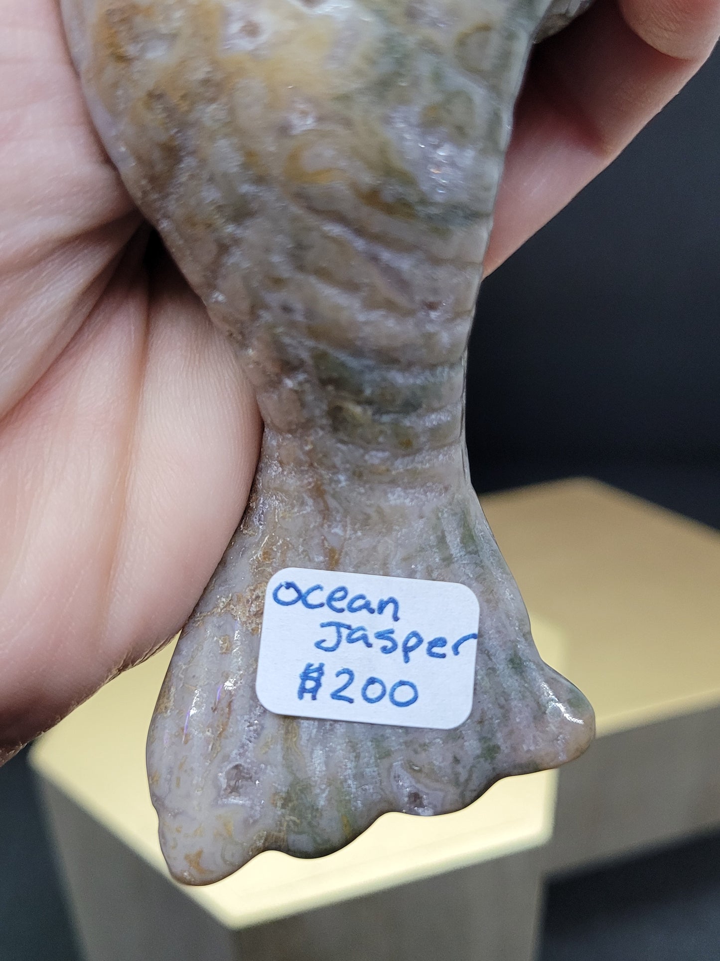 Large Ocean Jasper Mermaid carving