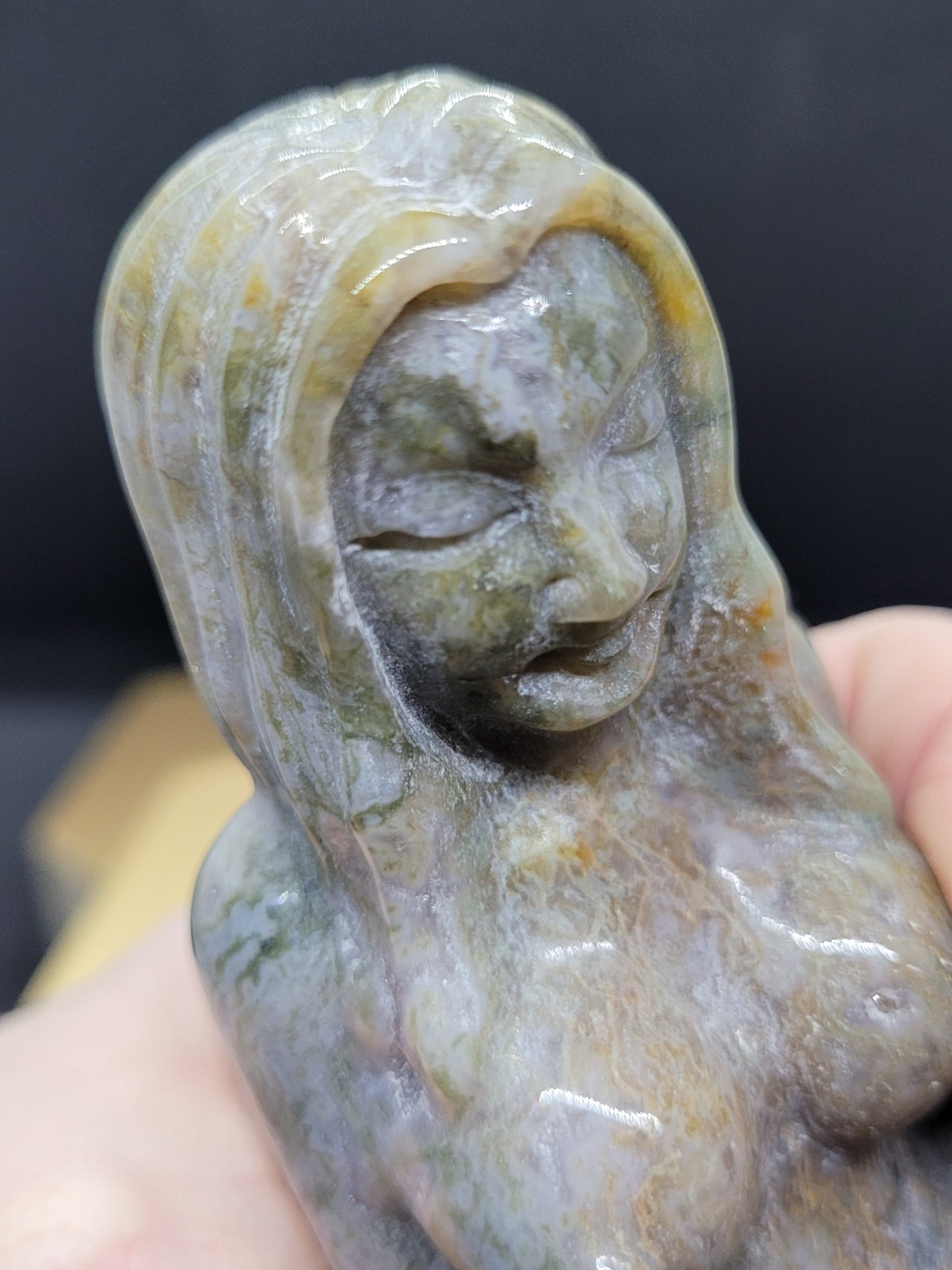 Large Ocean Jasper Mermaid carving