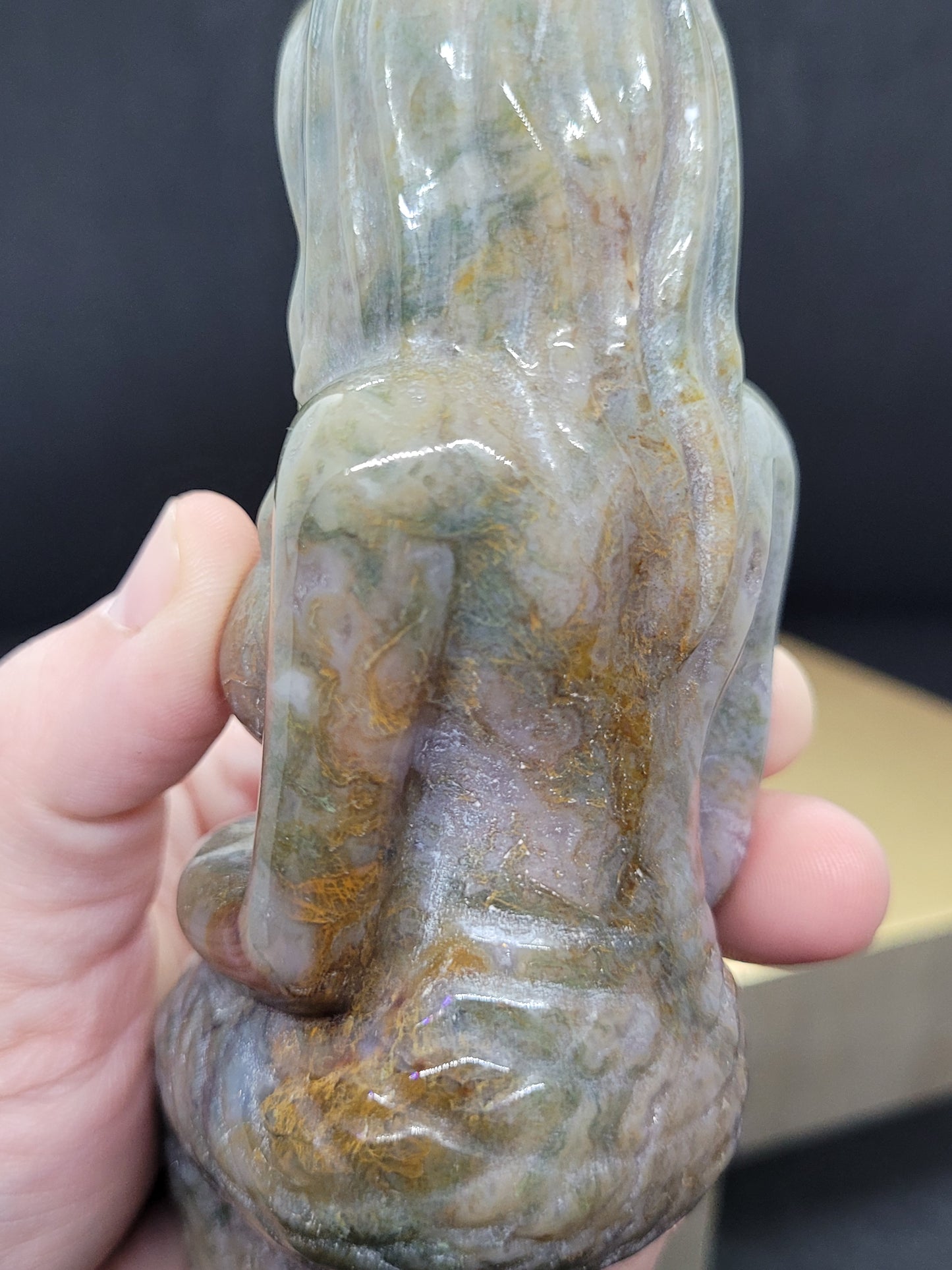 Large Ocean Jasper Mermaid carving