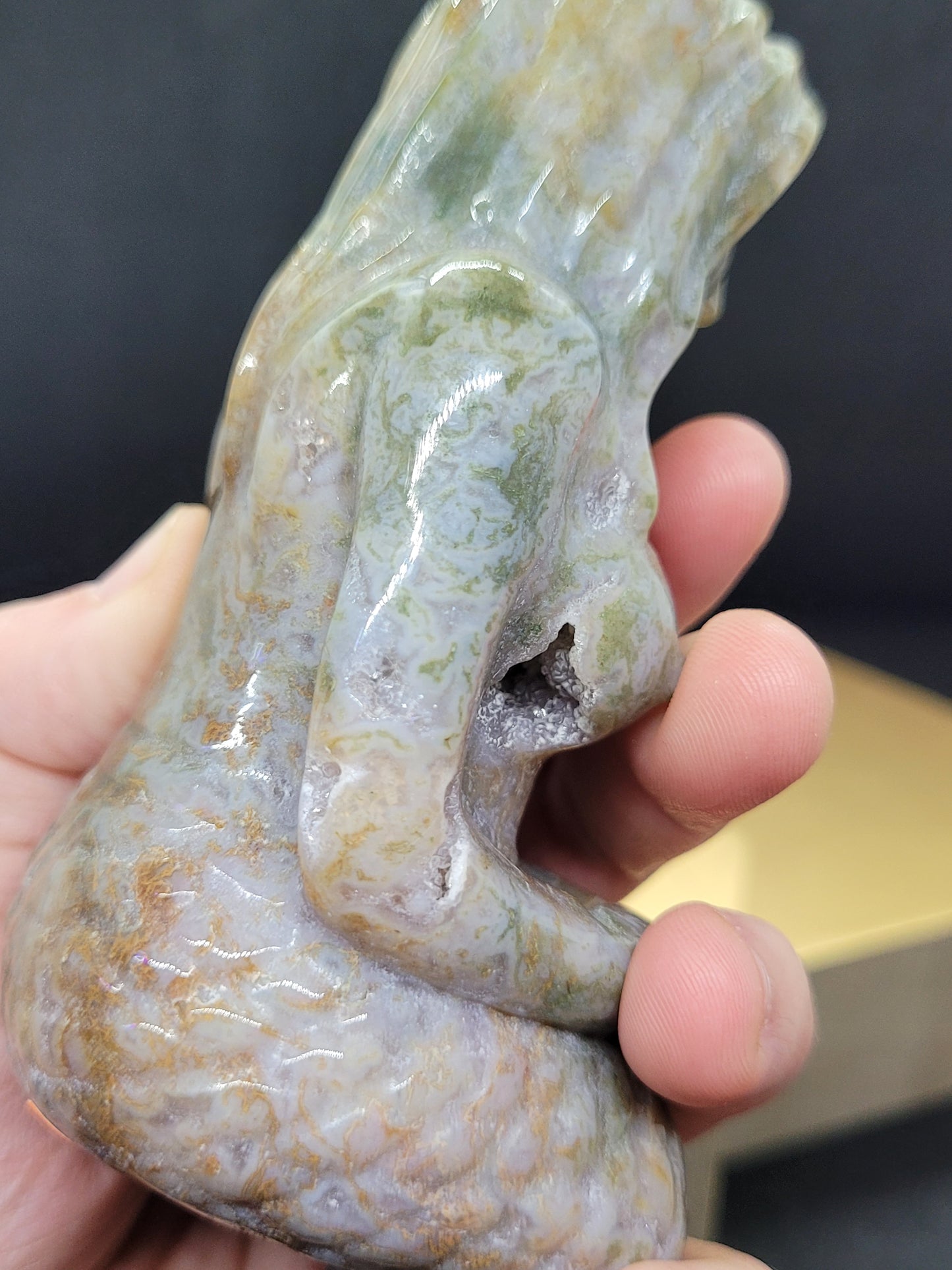 Large Ocean Jasper Mermaid carving