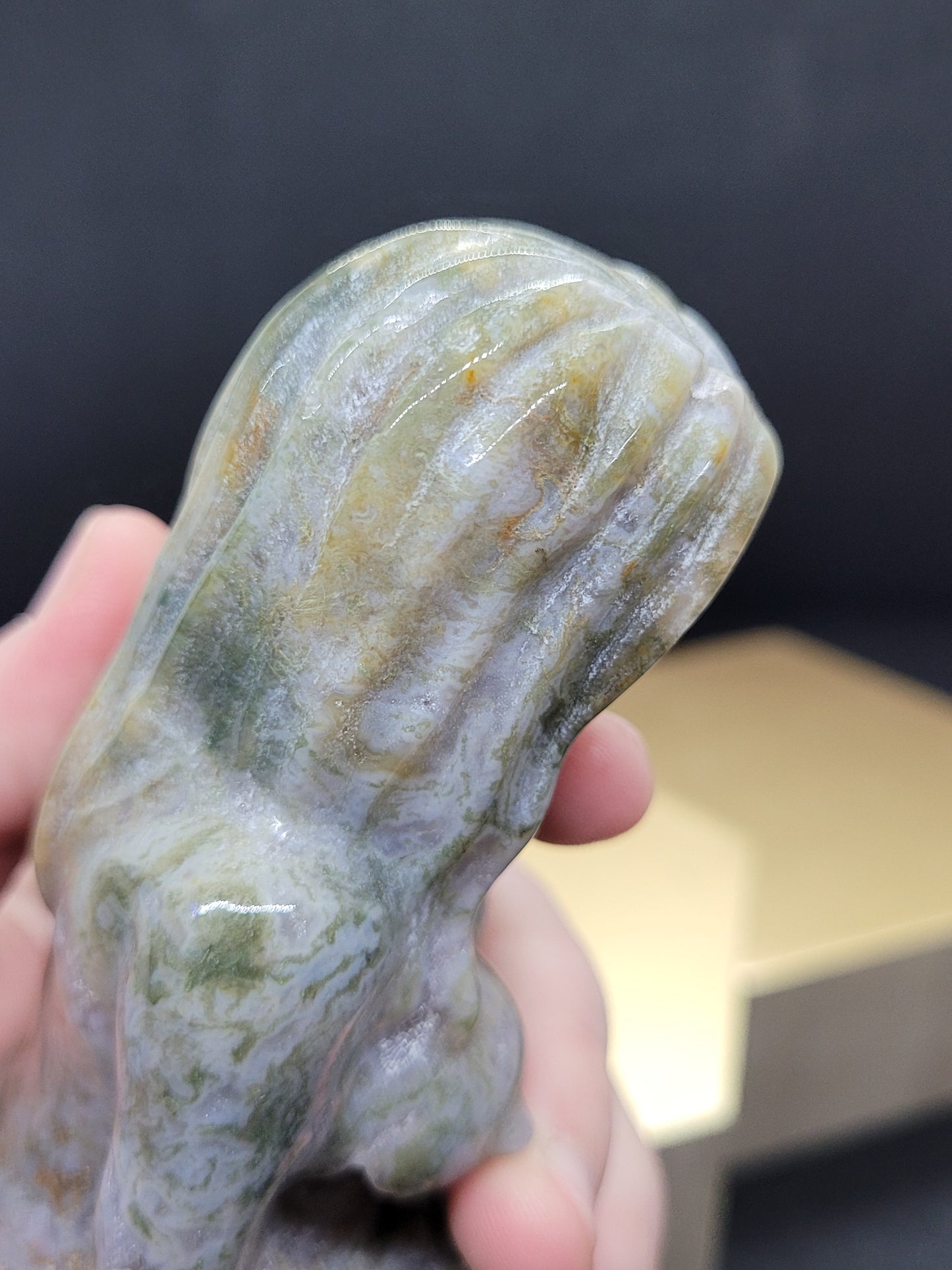 Large Ocean Jasper Mermaid carving