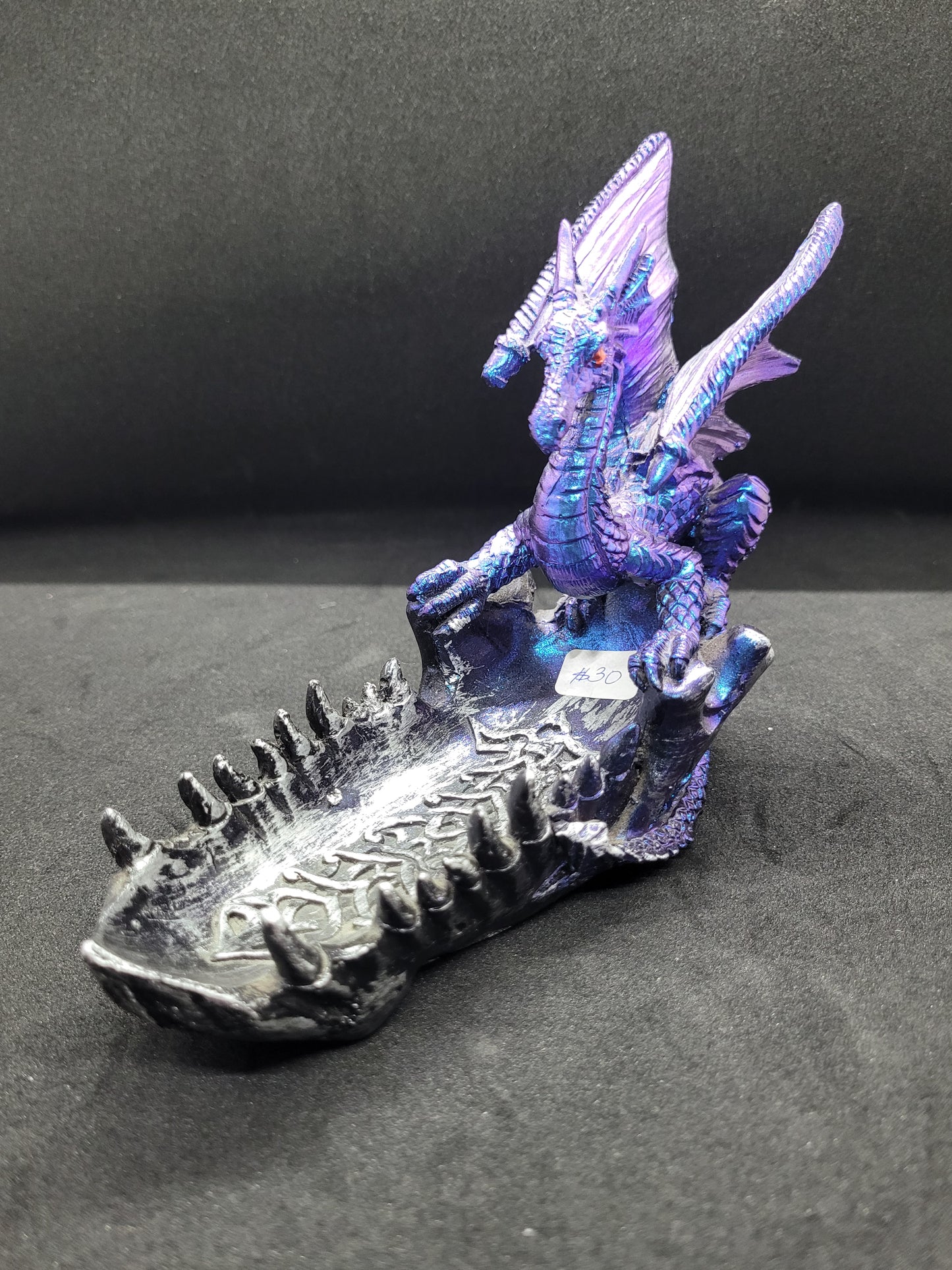 Celtic Blue/Purple Dragon on a Jaw Bowl - Resin