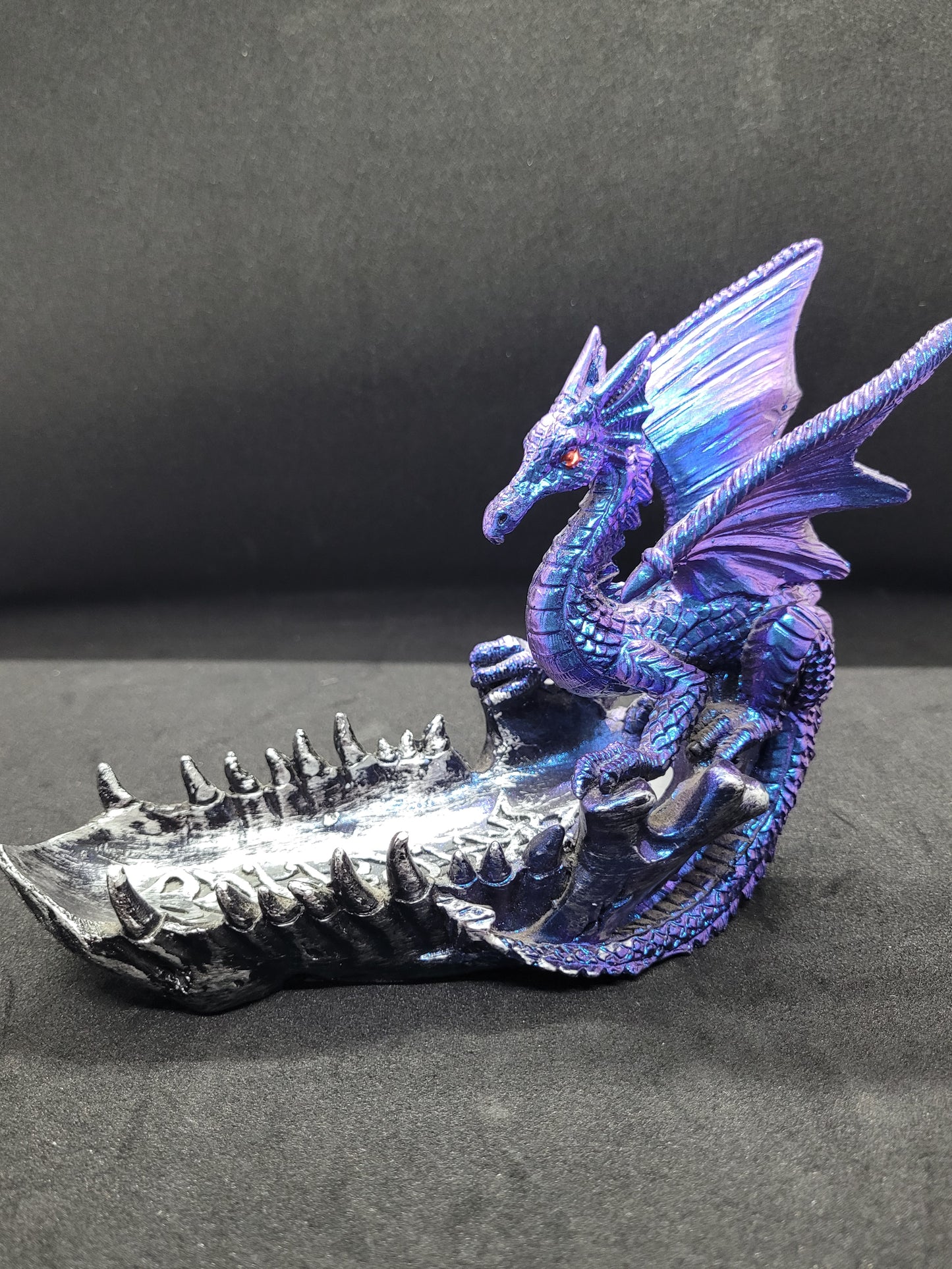 Celtic Blue/Purple Dragon on a Jaw Bowl - Resin