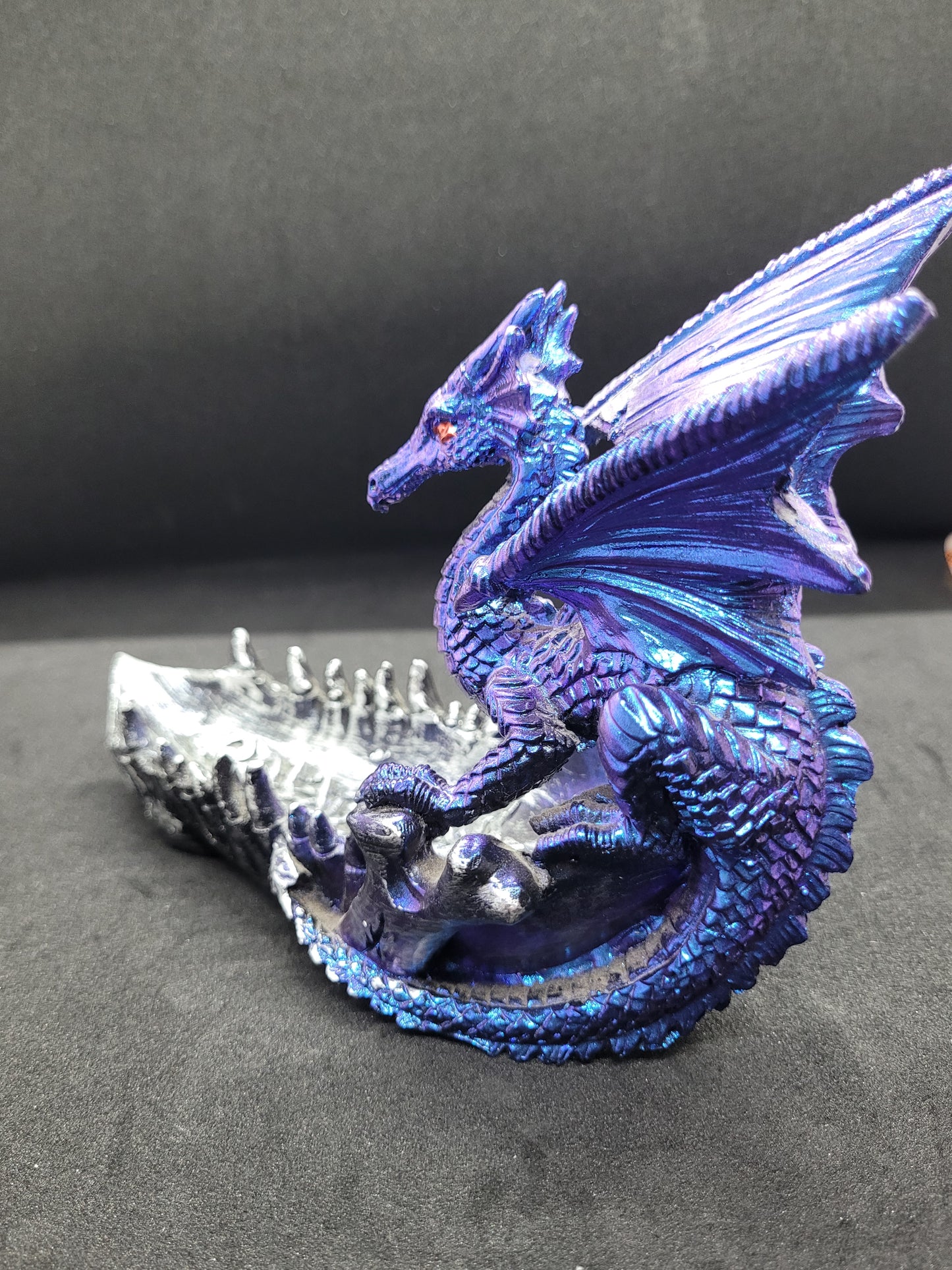 Celtic Blue/Purple Dragon on a Jaw Bowl - Resin