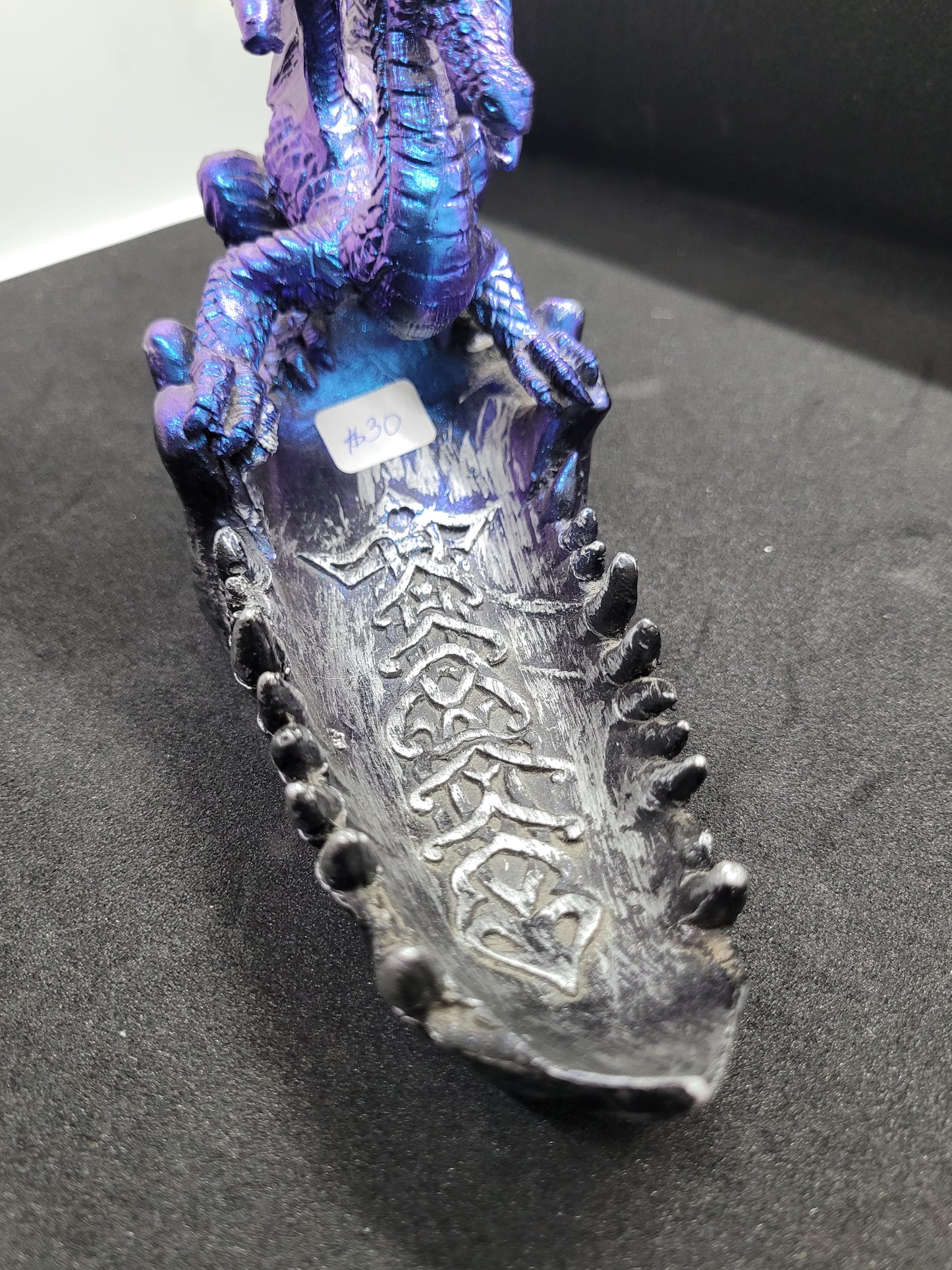 Celtic Blue/Purple Dragon on a Jaw Bowl - Resin