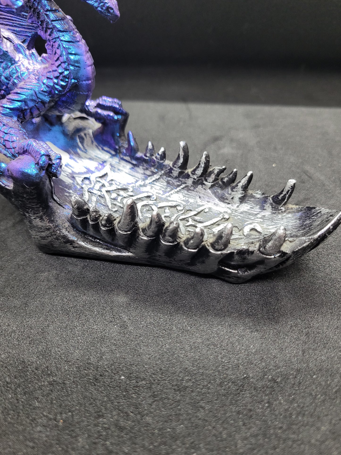 Celtic Blue/Purple Dragon on a Jaw Bowl - Resin
