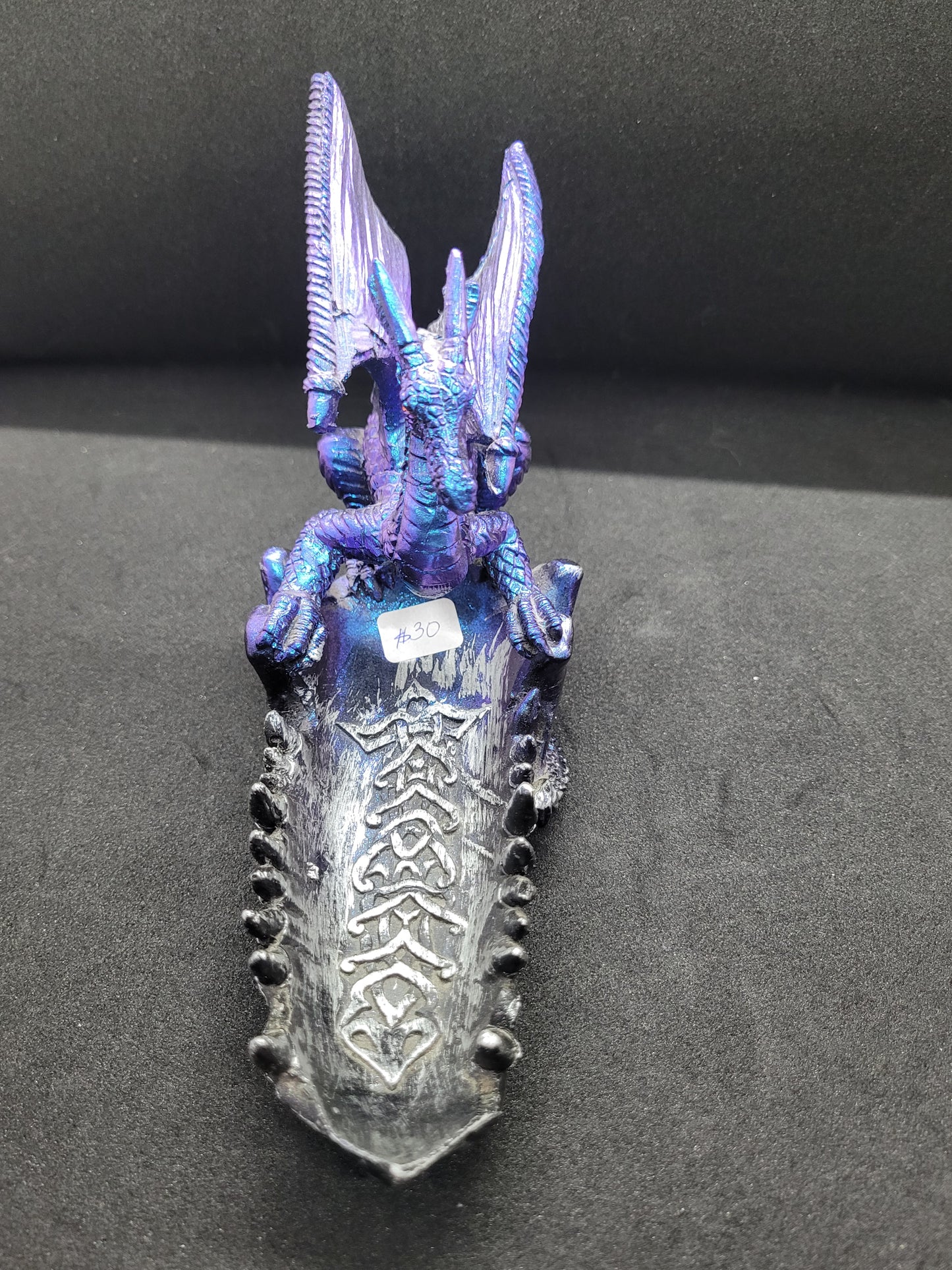 Celtic Blue/Purple Dragon on a Jaw Bowl - Resin