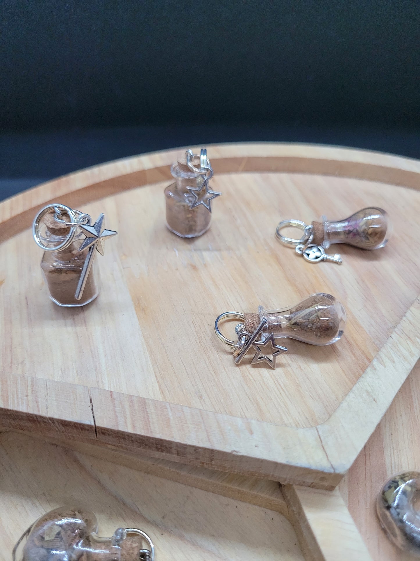 Harvest Moon Protection Spell Jar Charm Keychains - Handmade