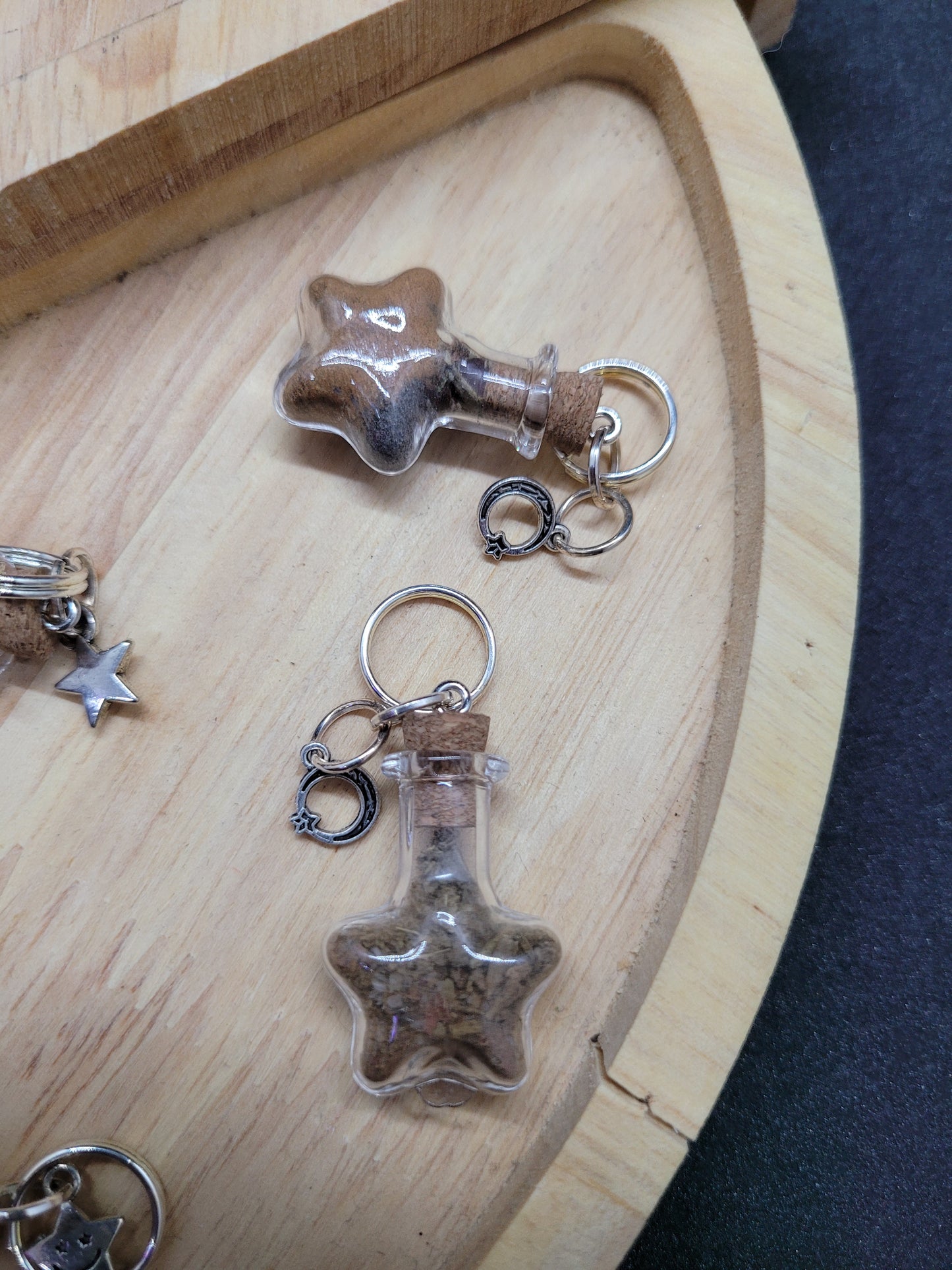 Harvest Moon Protection Spell Jar Charm Keychains - Handmade