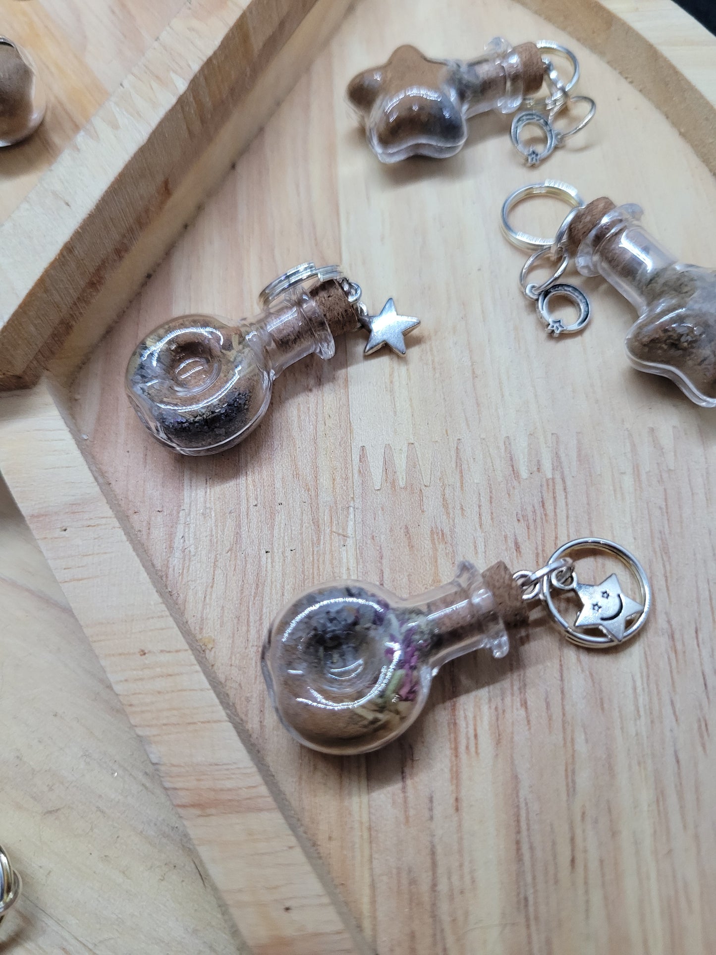 Harvest Moon Protection Spell Jar Charm Keychains - Handmade