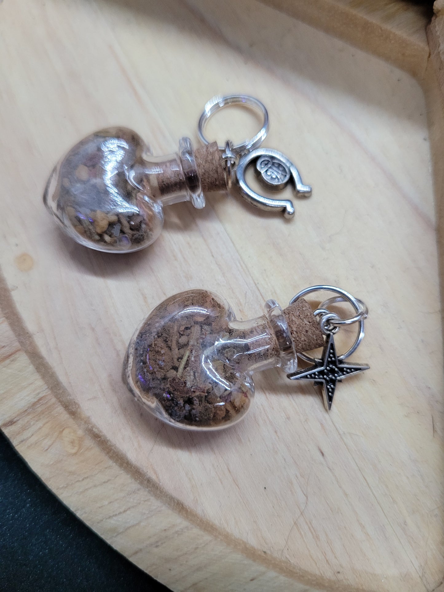 Harvest Moon Protection Spell Jar Charm Keychains - Handmade