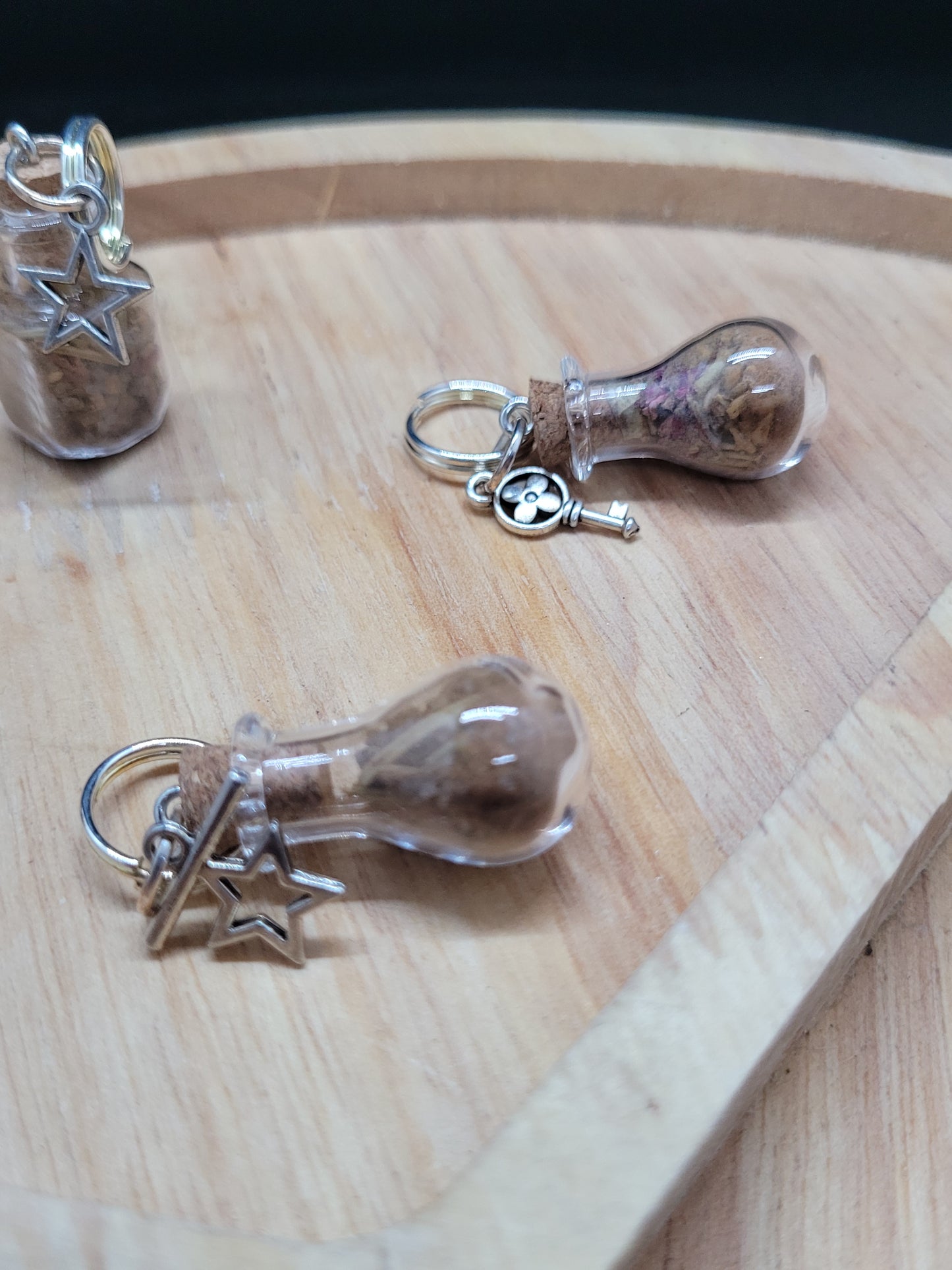 Harvest Moon Protection Spell Jar Charm Keychains - Handmade